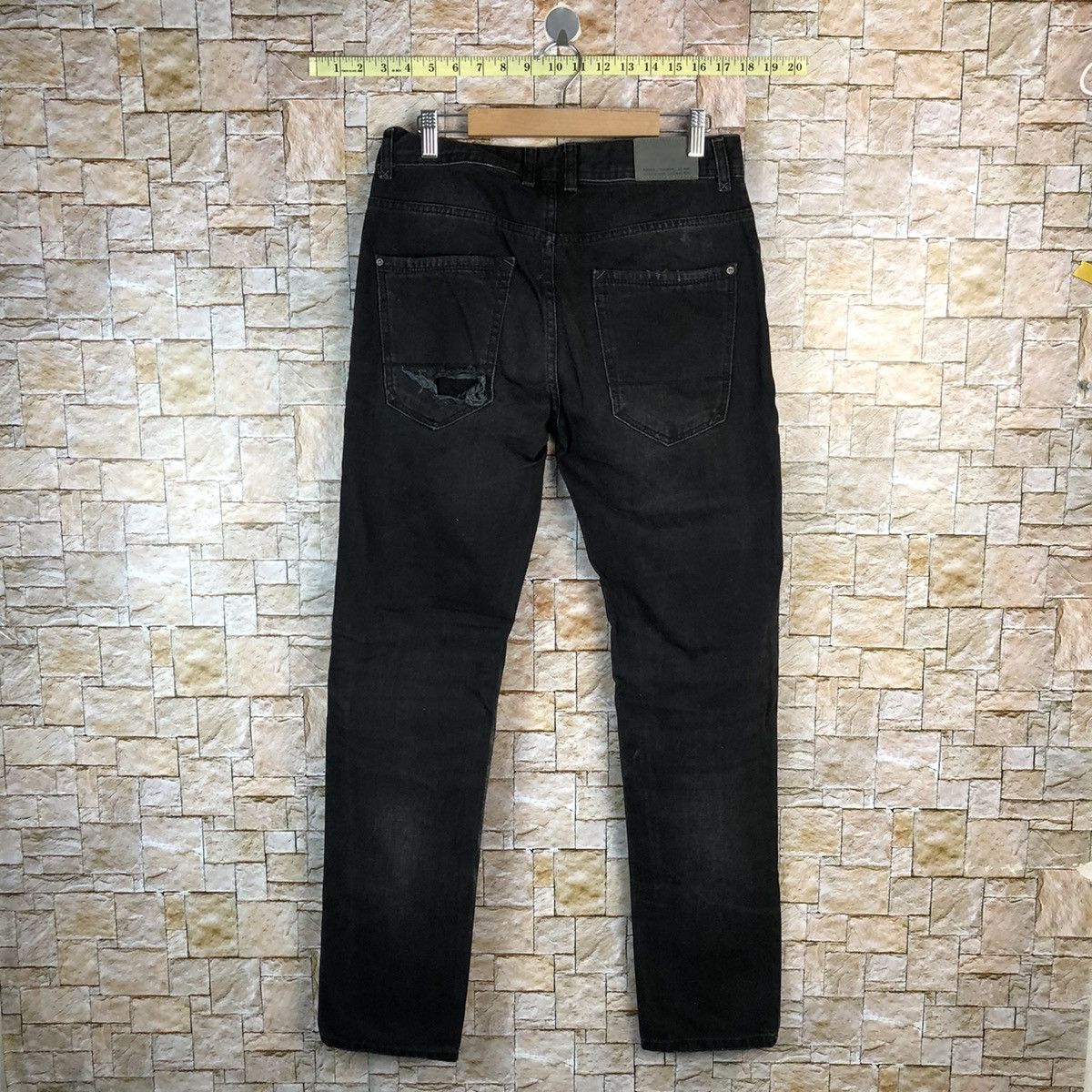 Japanese Brand Bershka Black faded ripped Distressed Denim Pants #A971 Size US 29 - 17 Thumbnail