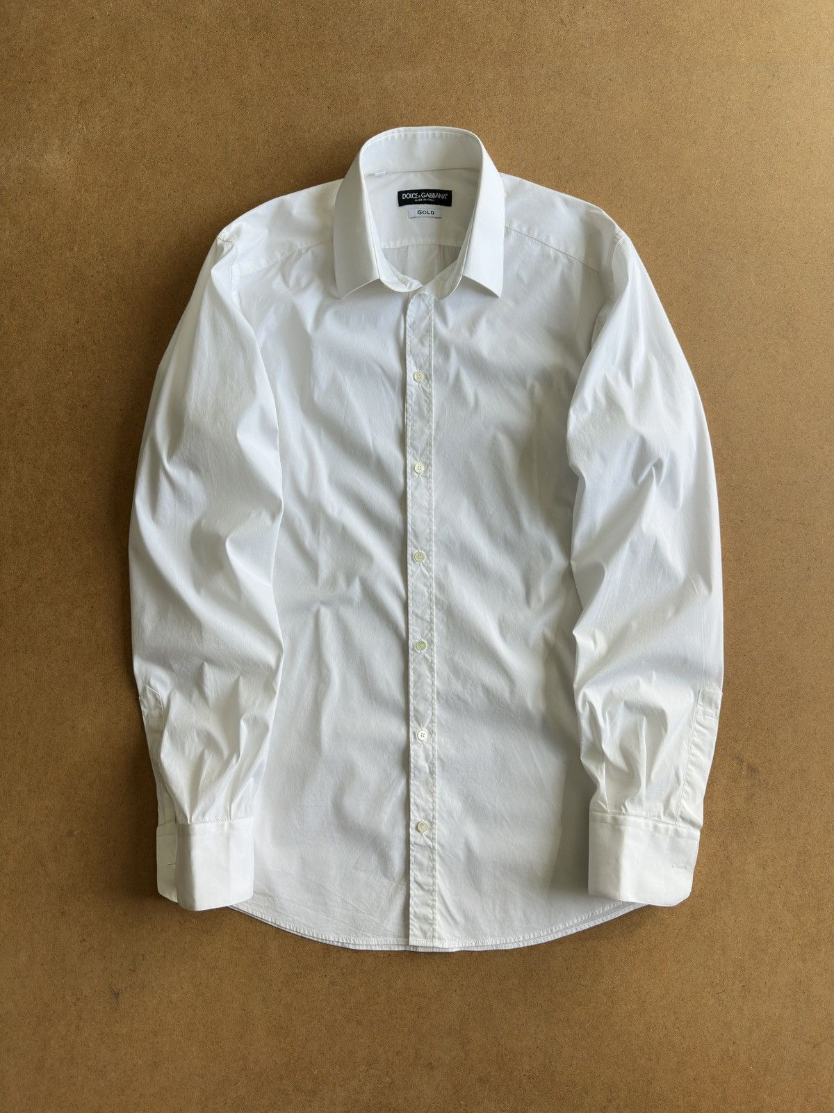 Dolce & Gabbana Vintage Dolce & Gabbana Gold White Classic Button Up Shirt Size US M / EU 48-50 / 2 - 1 Thumbnail