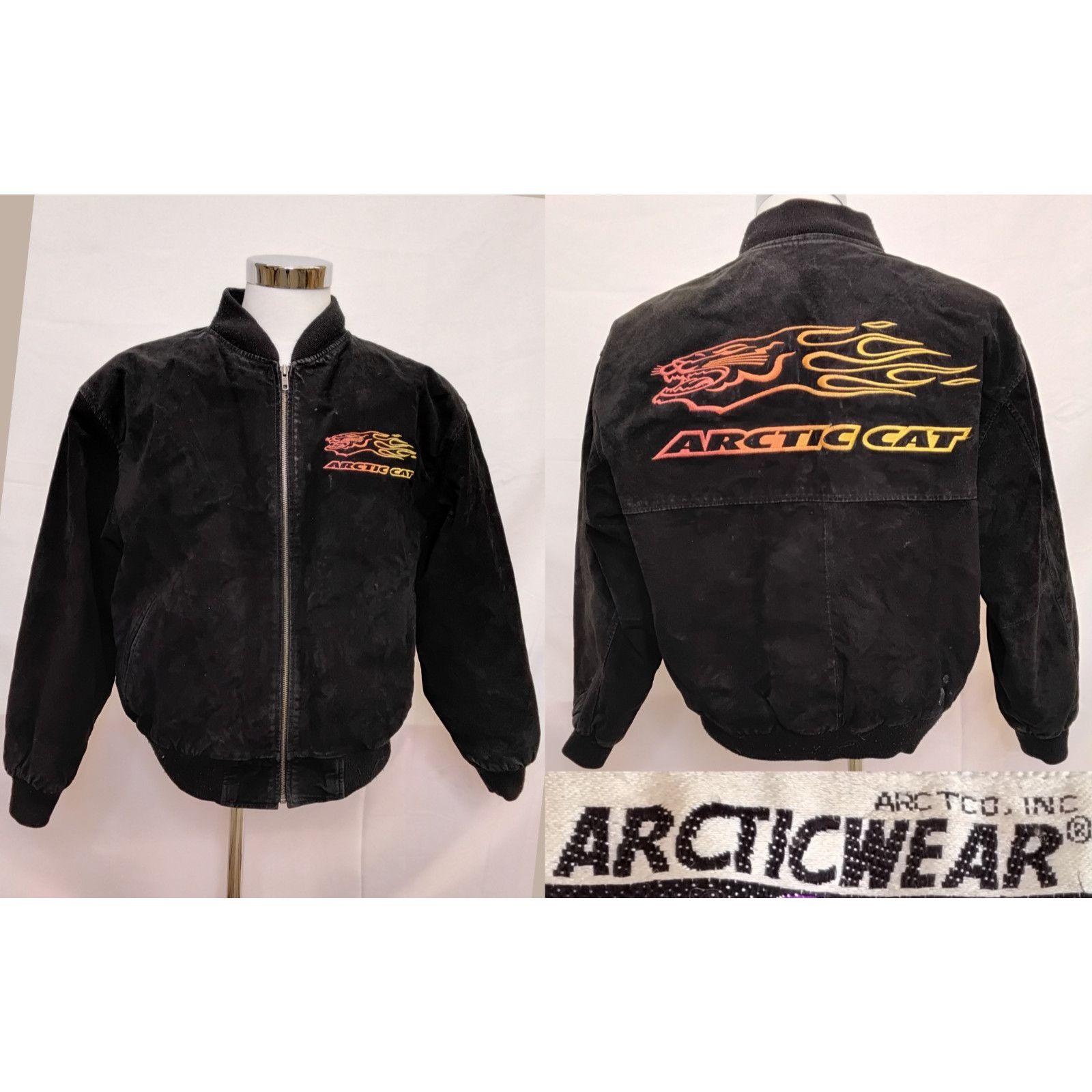 Other Arctic Cat Suede Leather Bomber Jacket Men's L Black Size US L / EU 52-54 / 3 - 1 Thumbnail