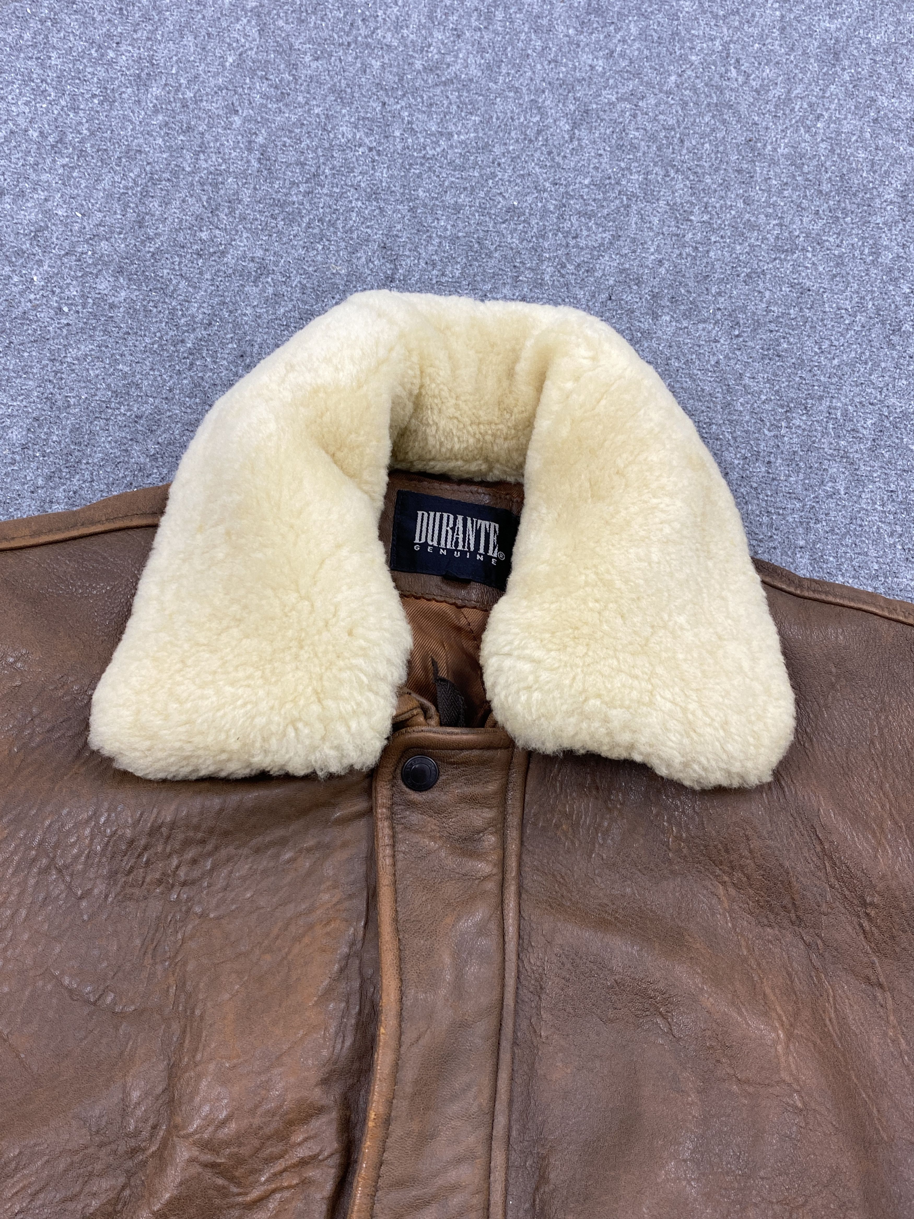 Japanese Brand Vintage Durante Sherpa Collar Leather Jacket MJ0079Z Size US L / EU 52-54 / 3 - 11 Thumbnail
