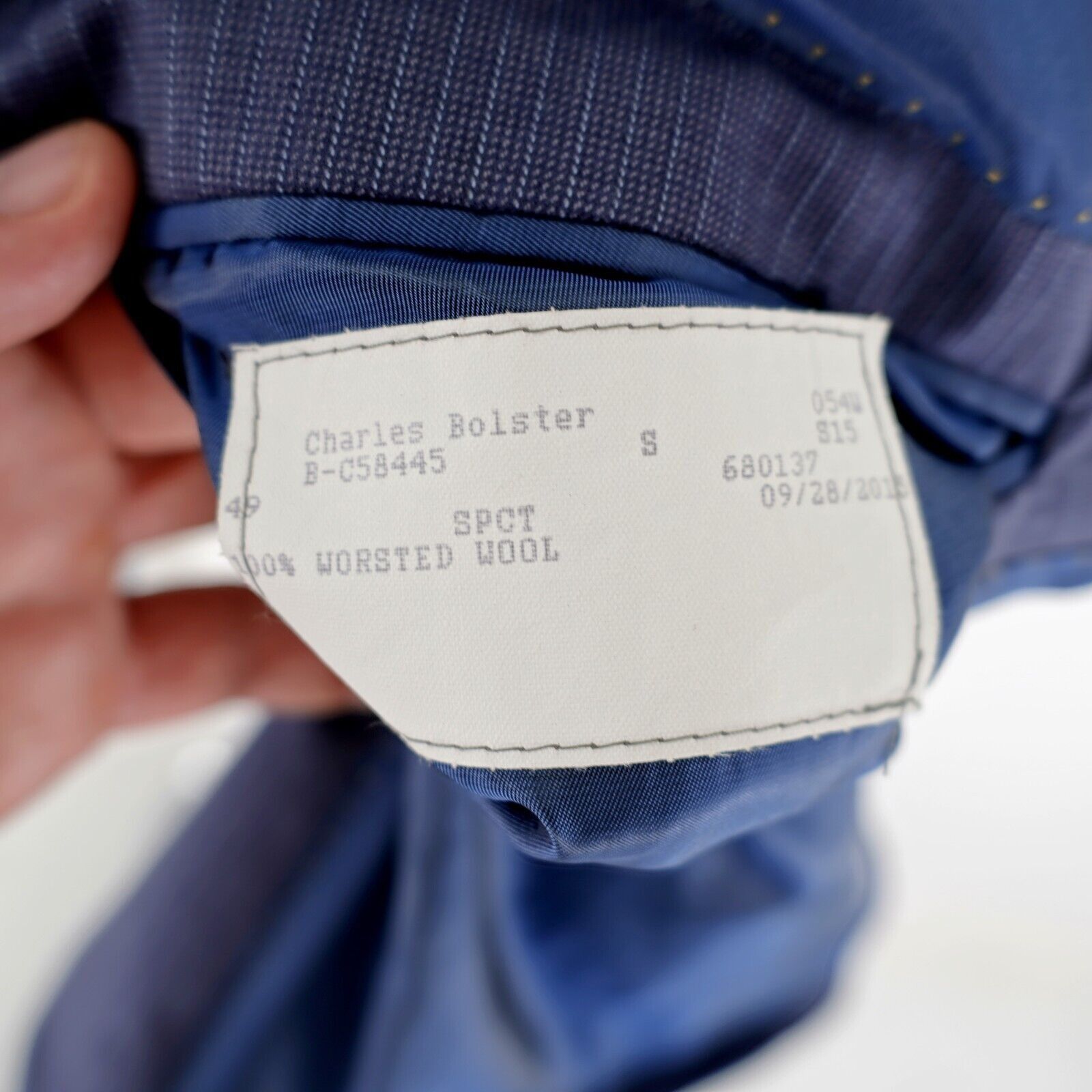 Hart Schaffner Marx Hart Schaffner Marx Light Blue Worsted Wool Striped Suit 46S Size 46S - 13 Thumbnail