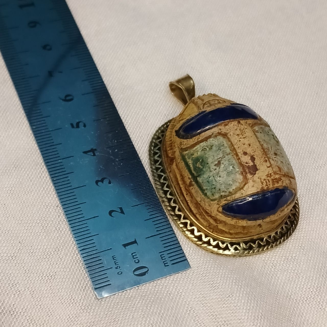 Handmade ANCIENT EGYPTIAN ROYAL Pendant Scarab Pharaonic Amulet . Size ONE SIZE - 5 Thumbnail