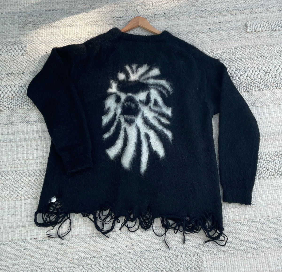 Bape Bape Black Mohair Distressed Cardigan Size US M / EU 48-50 / 2 - 1 Thumbnail