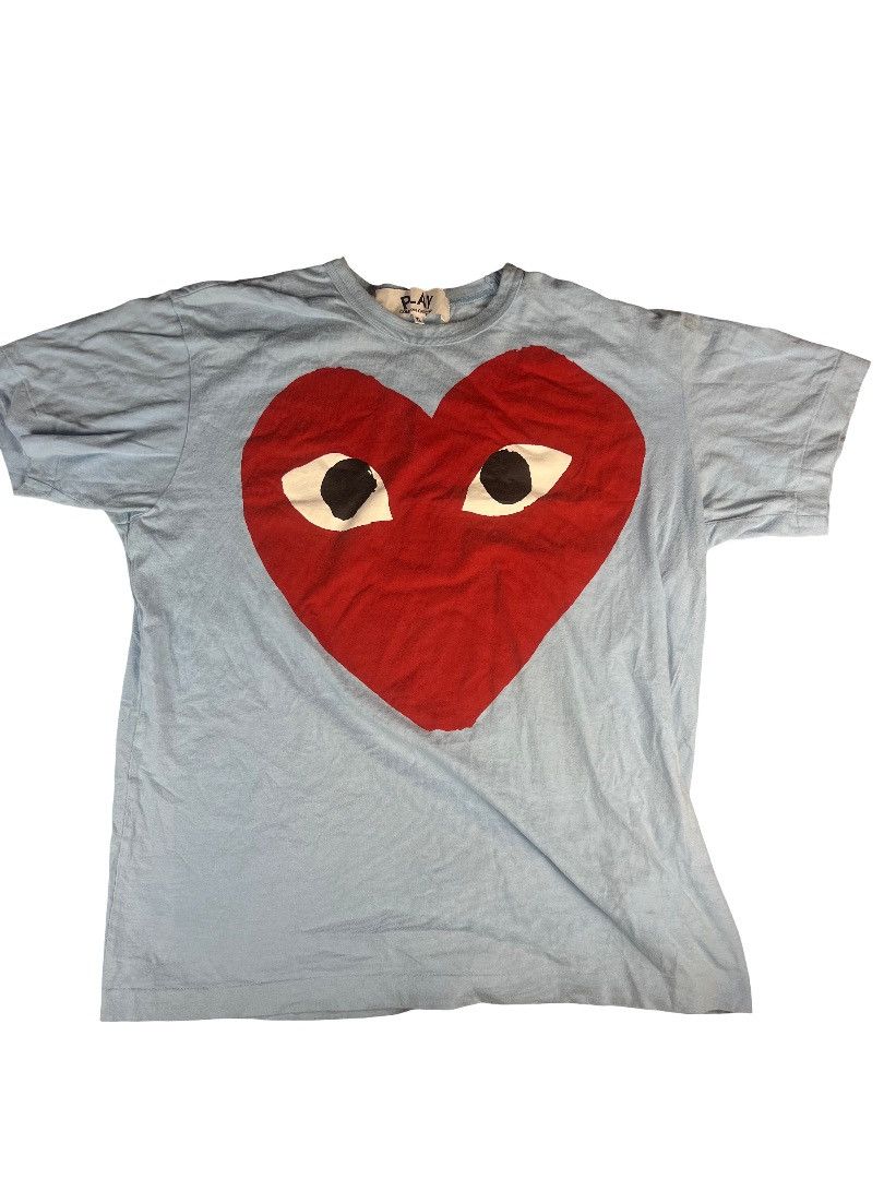 Comme des Garcons CDG PLAY Large Heart T Sky Blue - Men’s XL Rare Colourway Size US XL / EU 56 / 4 - 1 Thumbnail