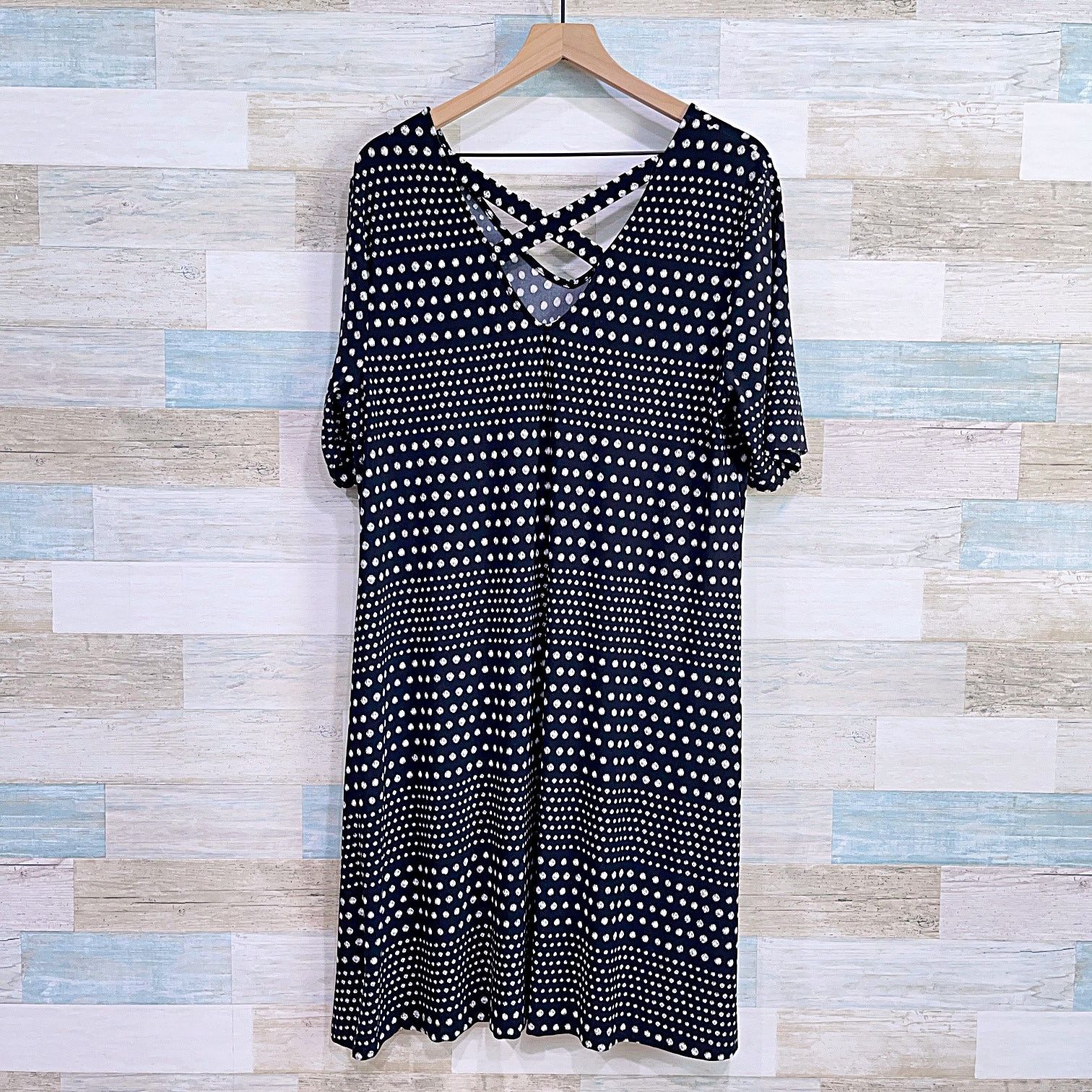 Other Chicos Polka Dot Back T Shirt Dress Black White Short Sleeve Size L / US 10 / IT 46 - 3 Thumbnail