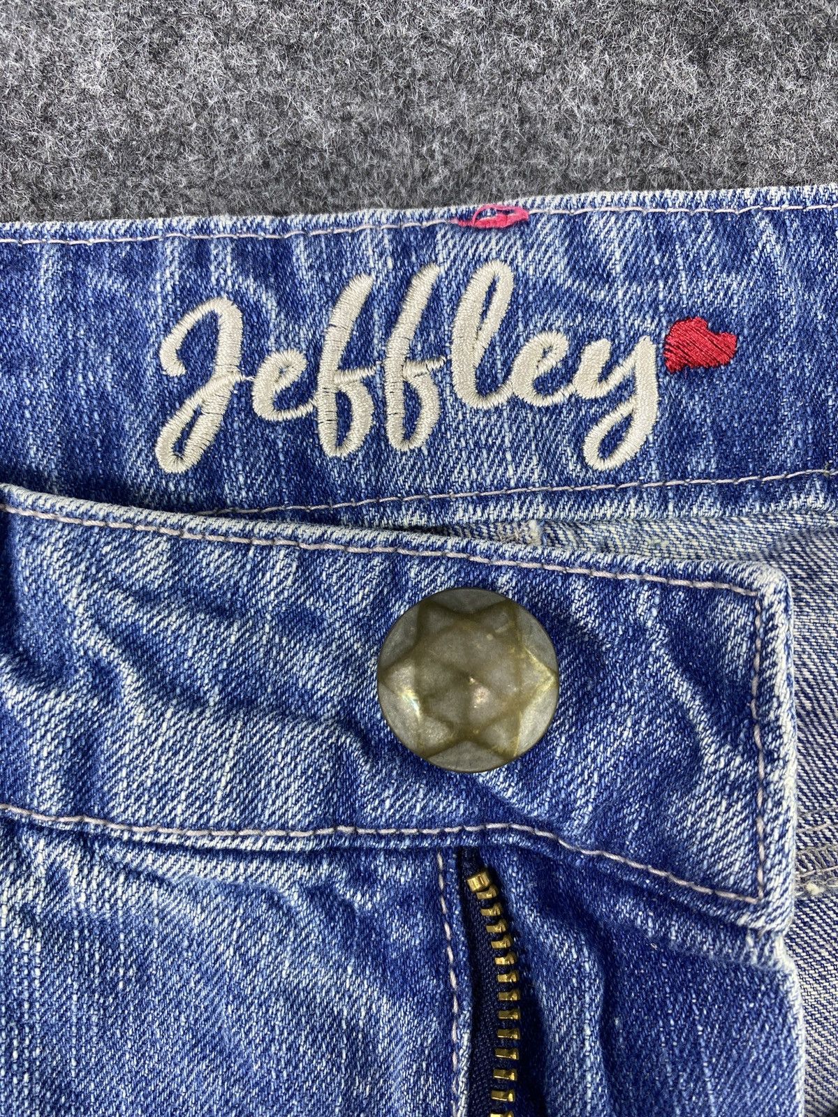 Japanese Brand Jeffley Distress Blue Jeans- J1108 Size 29" - 13 Thumbnail
