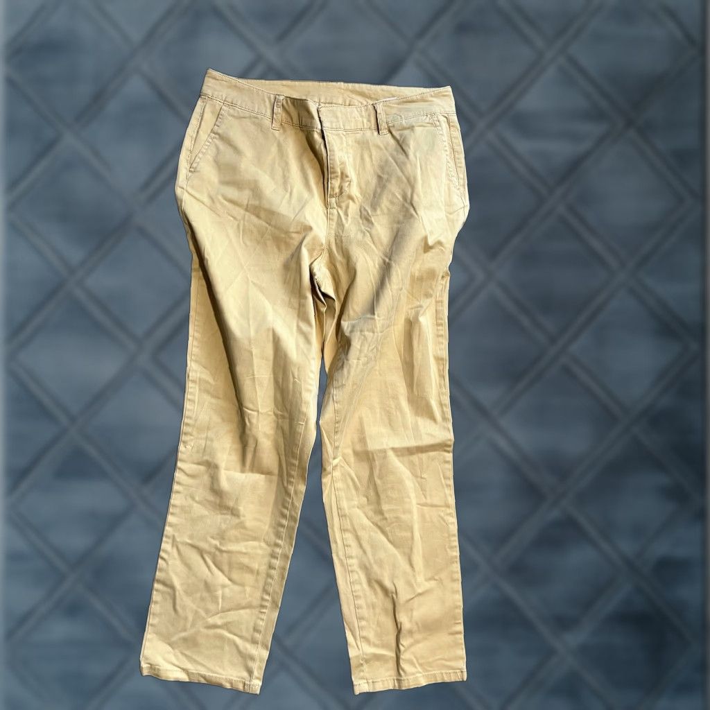 Vintage Style&co. Women's Pant Size 6 Yellow Mid Rise Ankle Pant Cotton Blend Comfort Womens Size 28" / US 6 / IT 42 - 1 Thumbnail