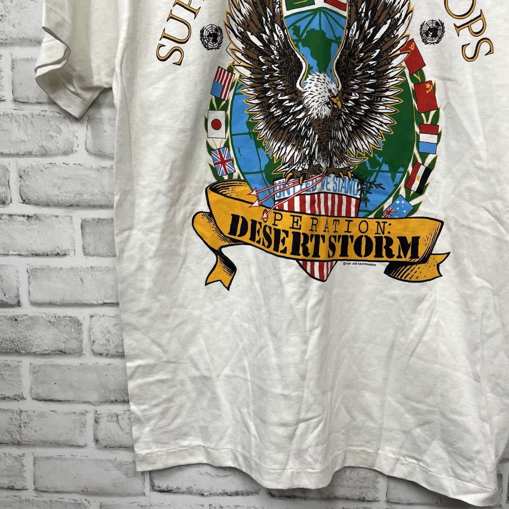 Anvil VINTAGE Operation Desert Storm Graphic Anvil T-Shirt Mens Large White USA Size US L / EU 52-54 / 3 - 3 Thumbnail