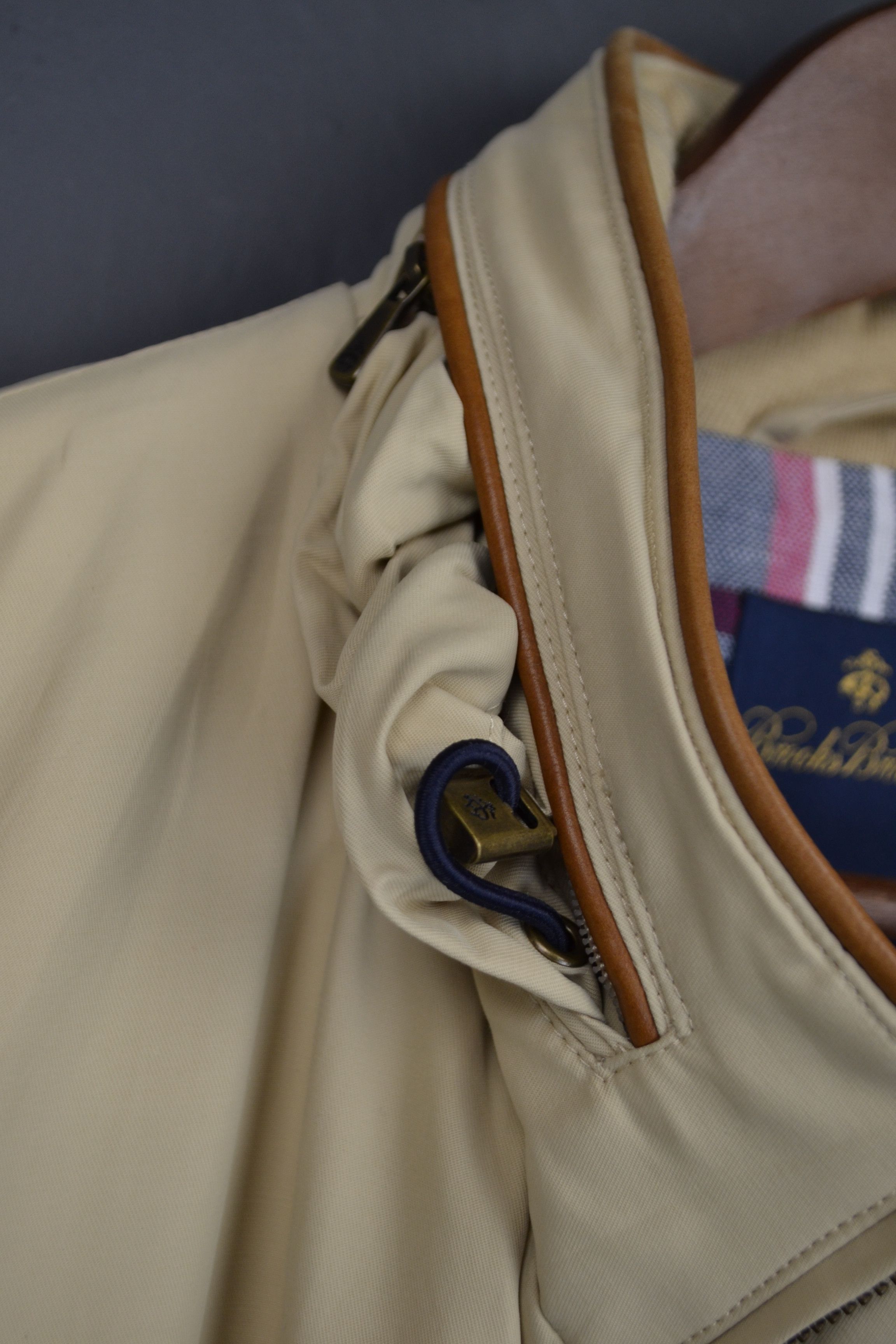 Brooks Brothers Brooks Brothers Beige XL Cotton Nylon Bomber Jacket Size US XL / EU 56 / 4 - 12 Thumbnail