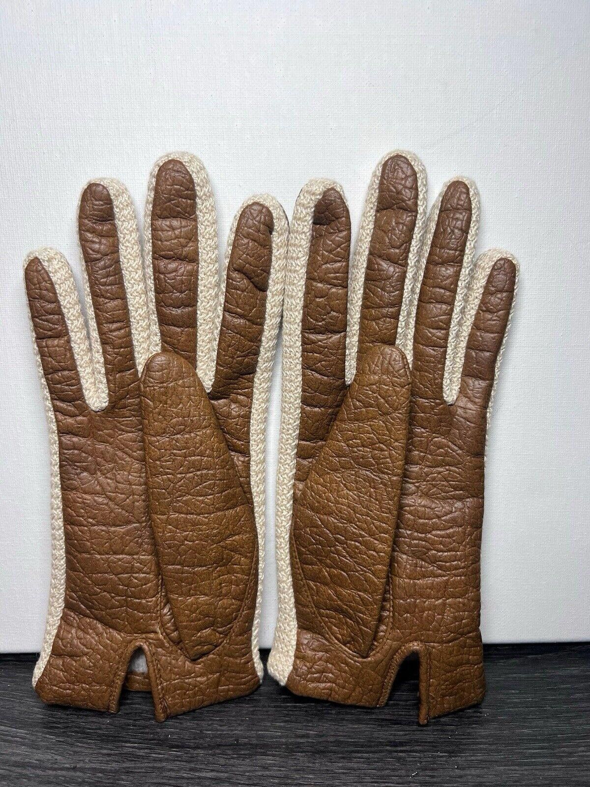 Designer Womens Leather Driver Gloves Nova Aris Brown/Tan SZ L Size ONE SIZE - 2 Thumbnail