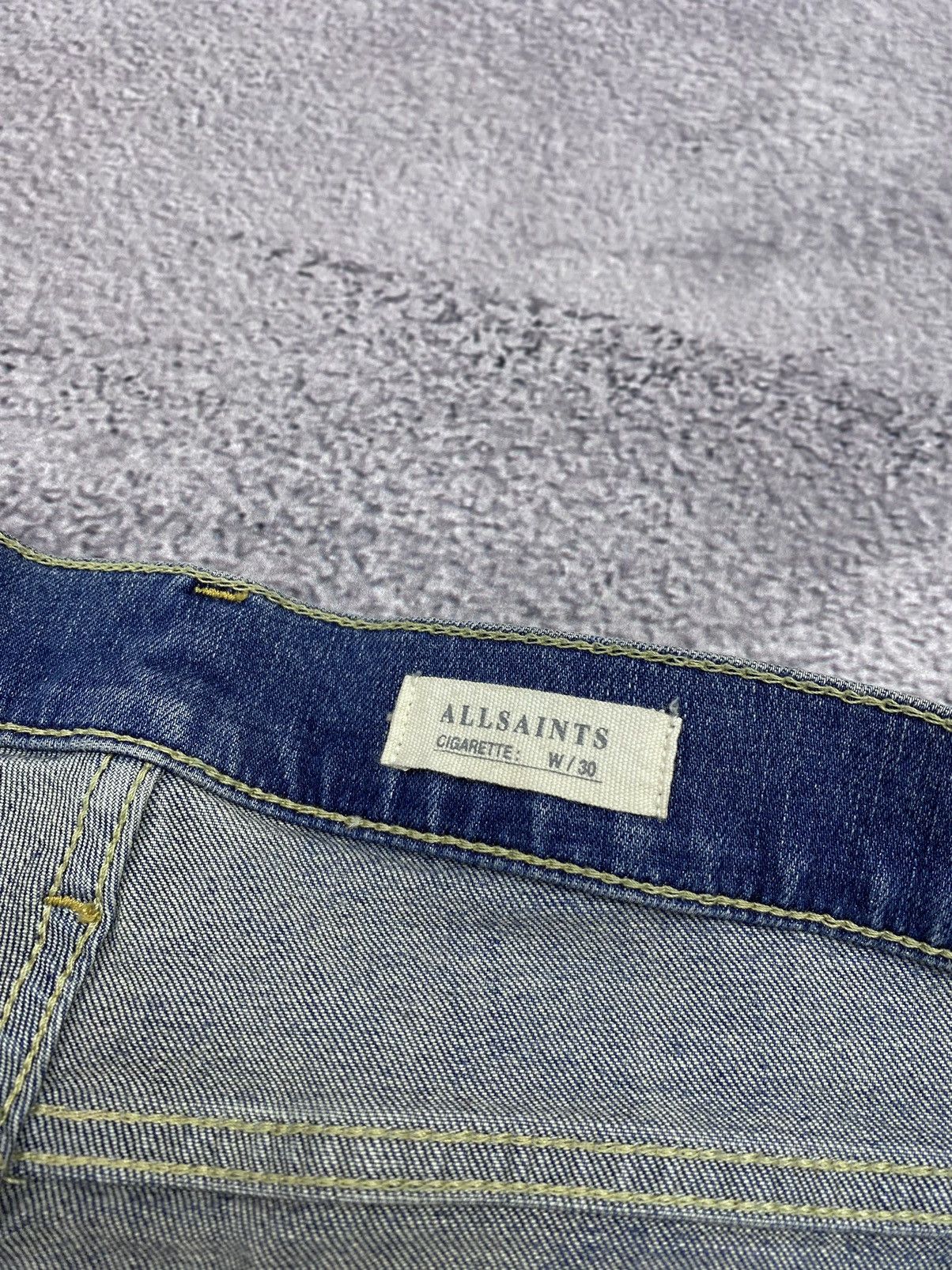 Allsaints AllSaints Dak Cigarette Blue Distressed Jeans Size US 30 / EU 46 - 15 Thumbnail