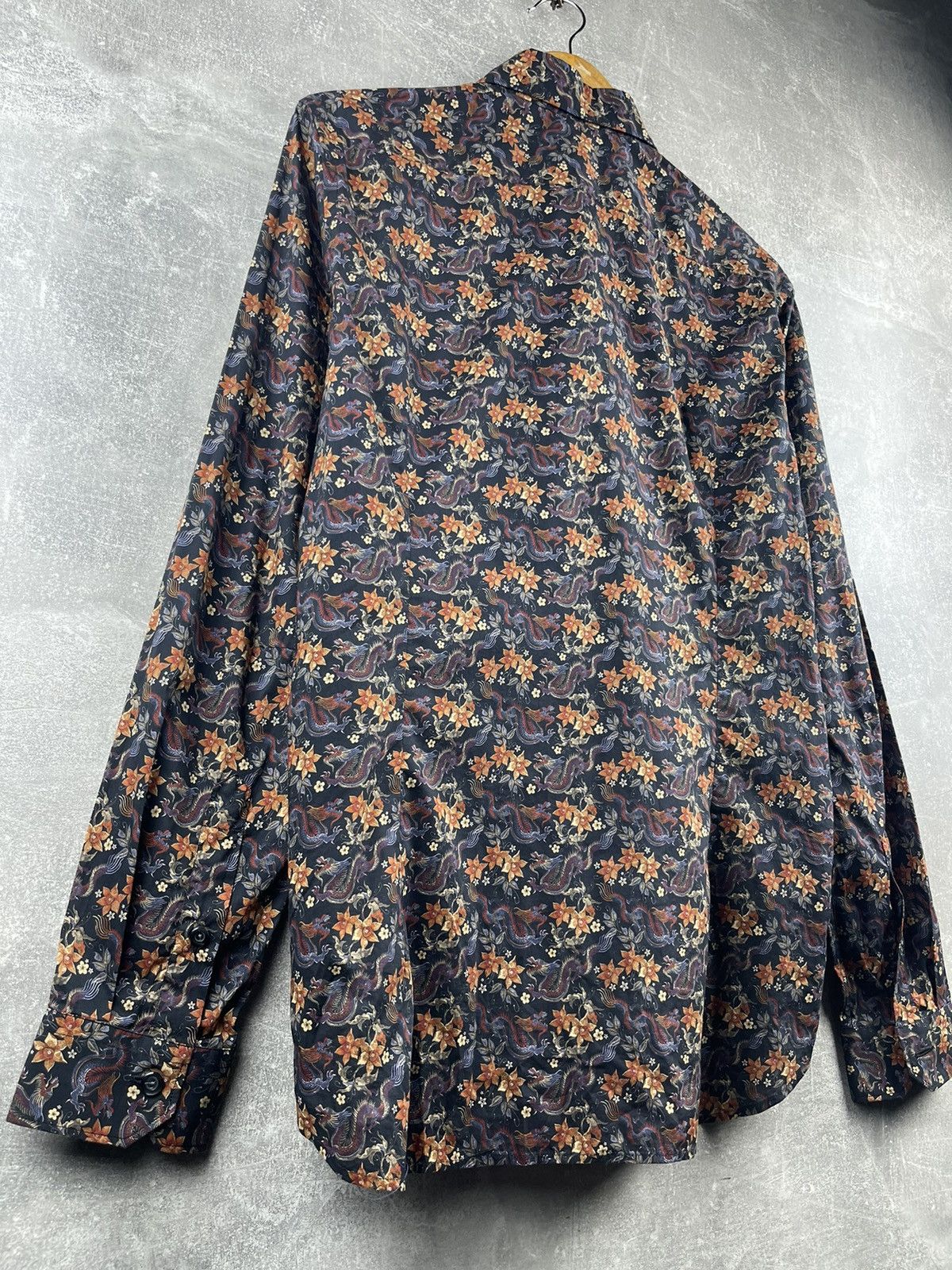 Tintoria Mattei × Vintage Tintaria Mattei Flower Cotton Luxury Slim Shirt Size US XS / EU 42 / 0 - 6 Thumbnail