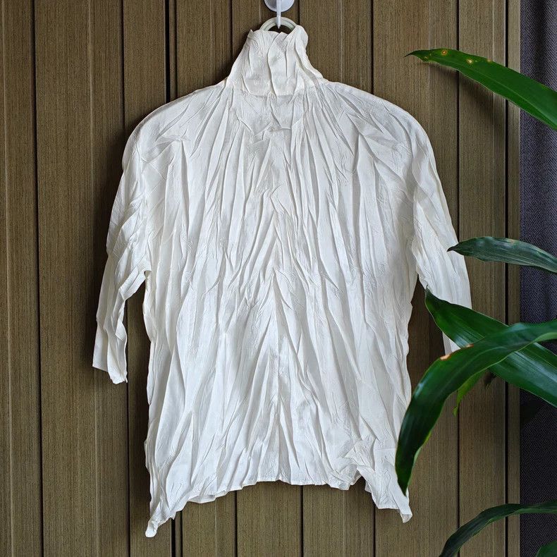 Issey Miyake Issey Miyake White shirt jacket Size L / US 10 / IT 46 - 2 Thumbnail
