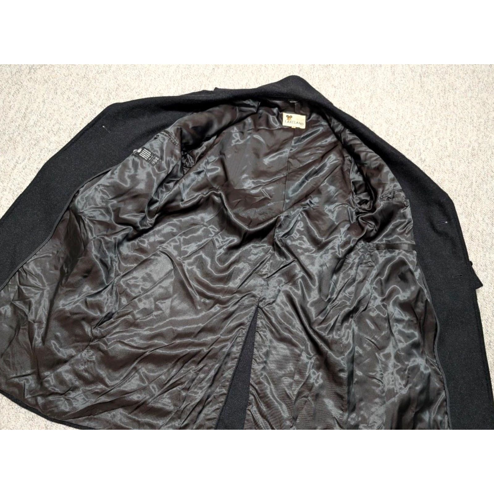 Vintage VINTAGE Lakeland overcoat XL Belted Wool Black Coat Men 46 51" length 37" arms Trench Long Belted Size US XL / EU 56 / 4 - 5 Thumbnail