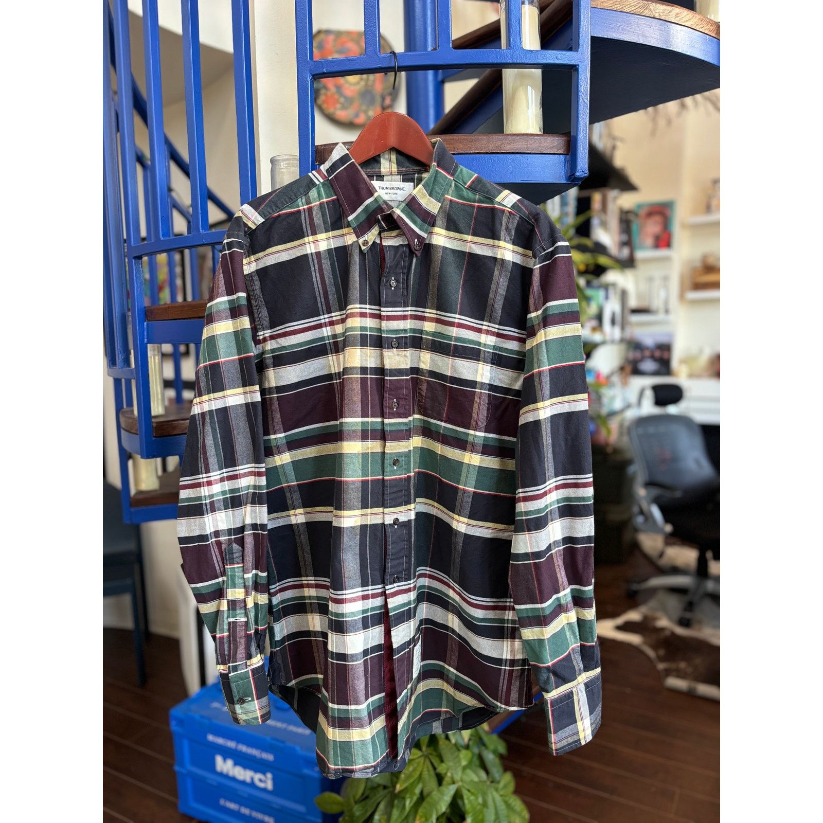 Thom Browne Thom Browne Red/Green Plaid Button-Down Shirt Sz 5, XXL Size US XXL / EU 58 / 5 - 1 Thumbnail