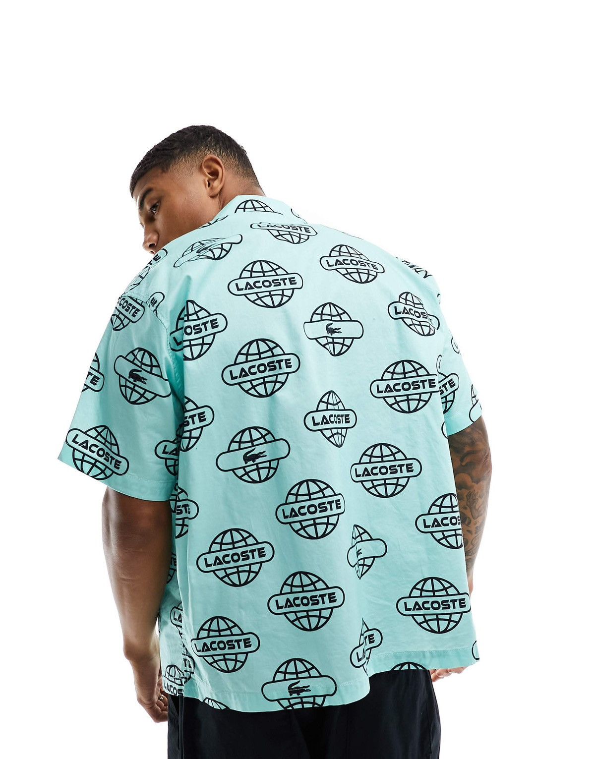 Lacoste Lacoste Globe Print Relaxed Fit Shirt XL – Rare Viral Piece Size US XL / EU 56 / 4 - 5 Thumbnail