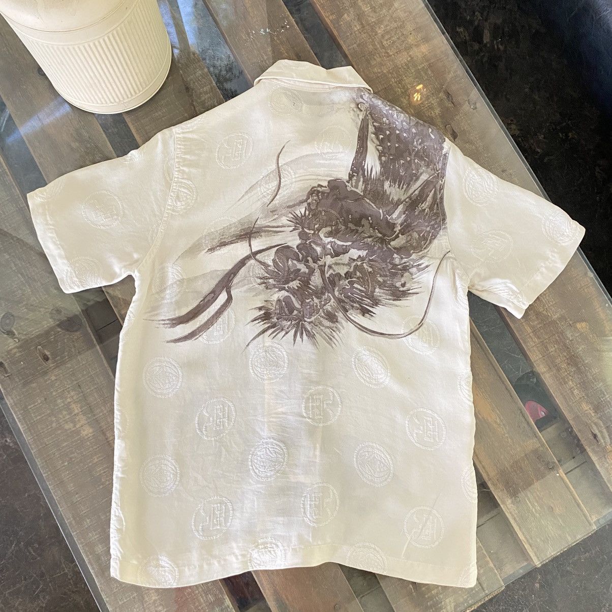 Designer Japan Brand Ivory Ink Tiger Shirt Size US M / EU 48-50 / 2 - 13 Thumbnail