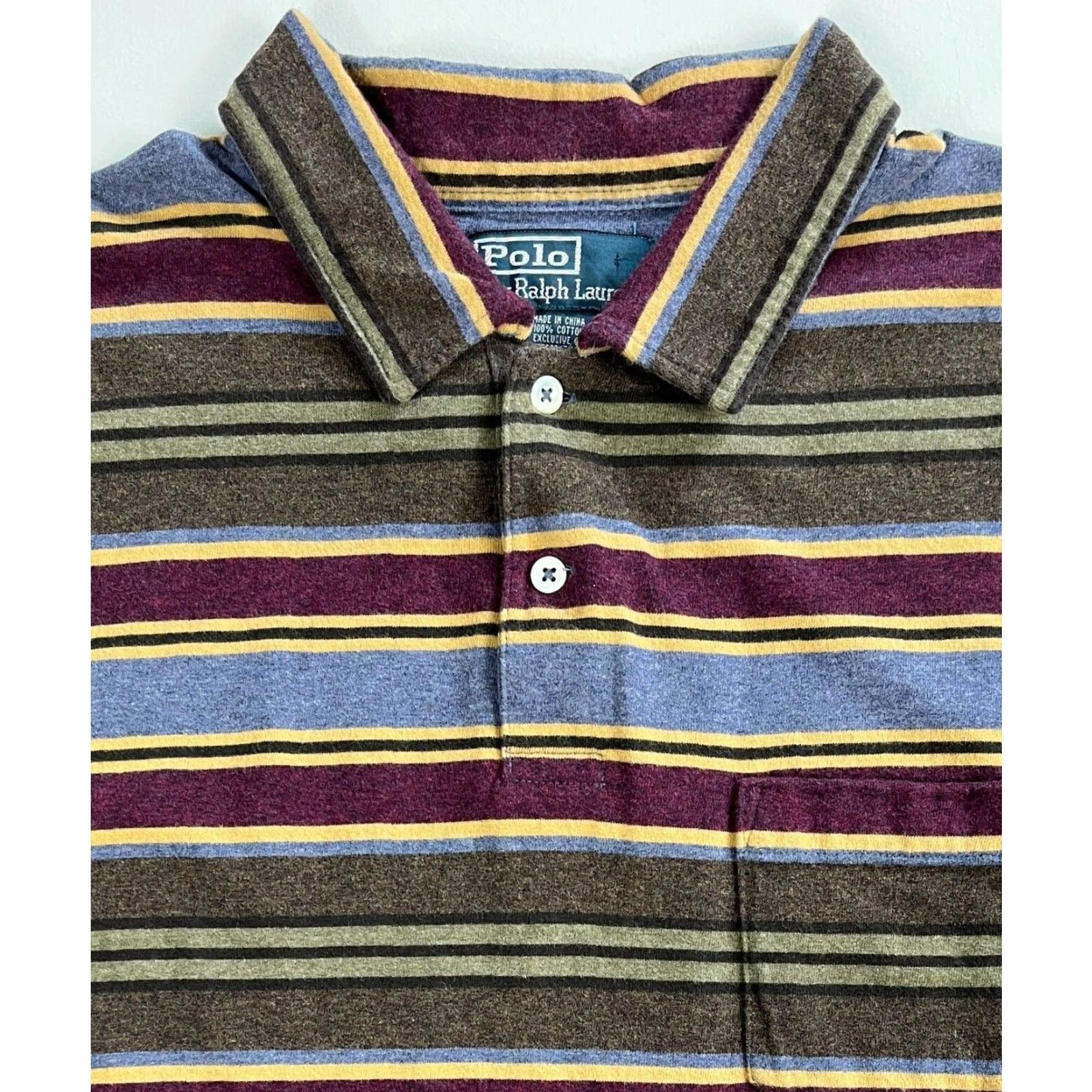 Polo Ralph Lauren Polo Ralph Lauren Polo Shirt Striped Multicolor Size L Men's Polo Shirt Size US L / EU 52-54 / 3 - 3 Thumbnail