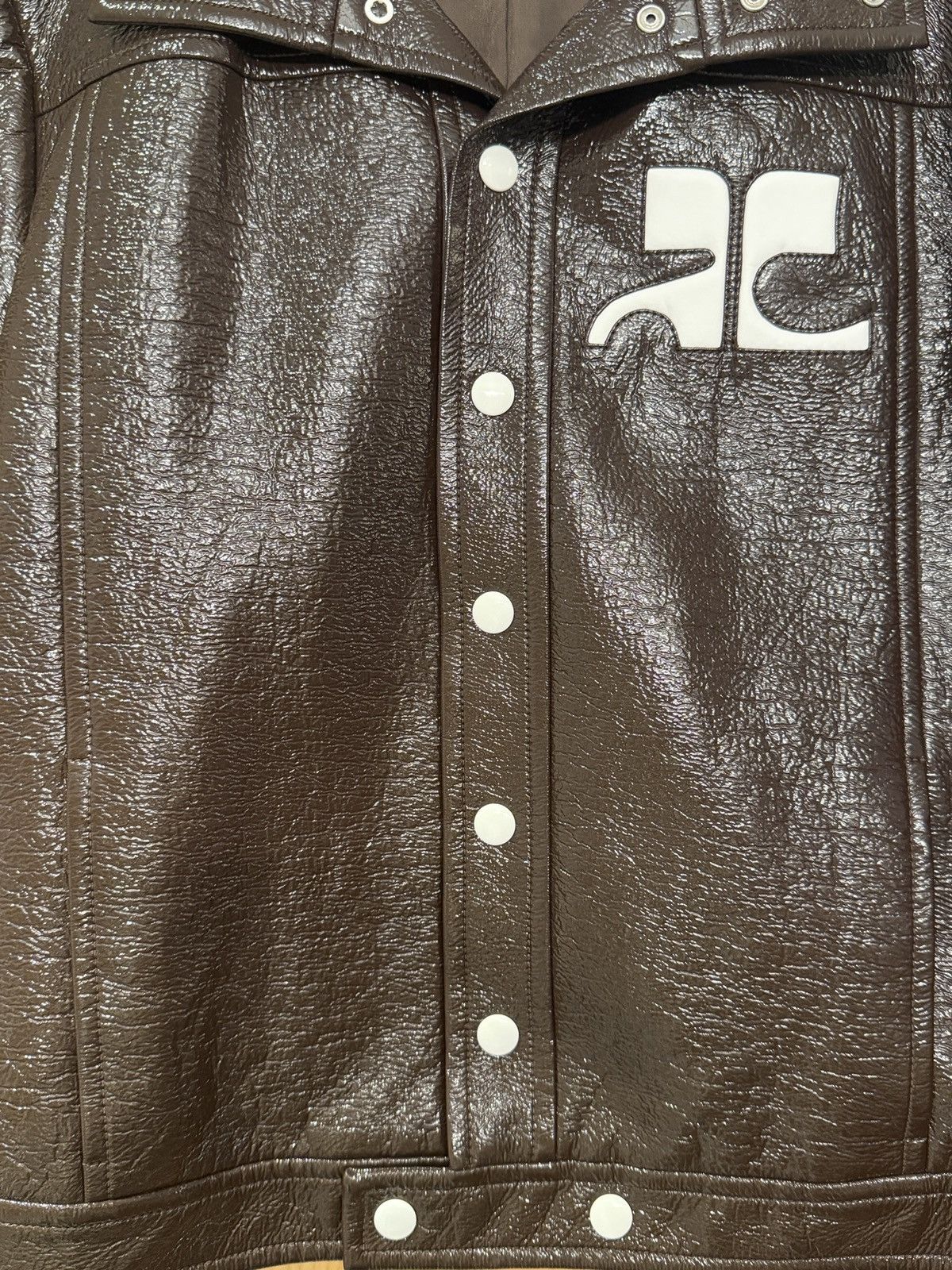 Courreges COURREGES MENS BROWN RE-EDITION VINYL JACKET Size US M / EU 48-50 / 2 - 7 Thumbnail