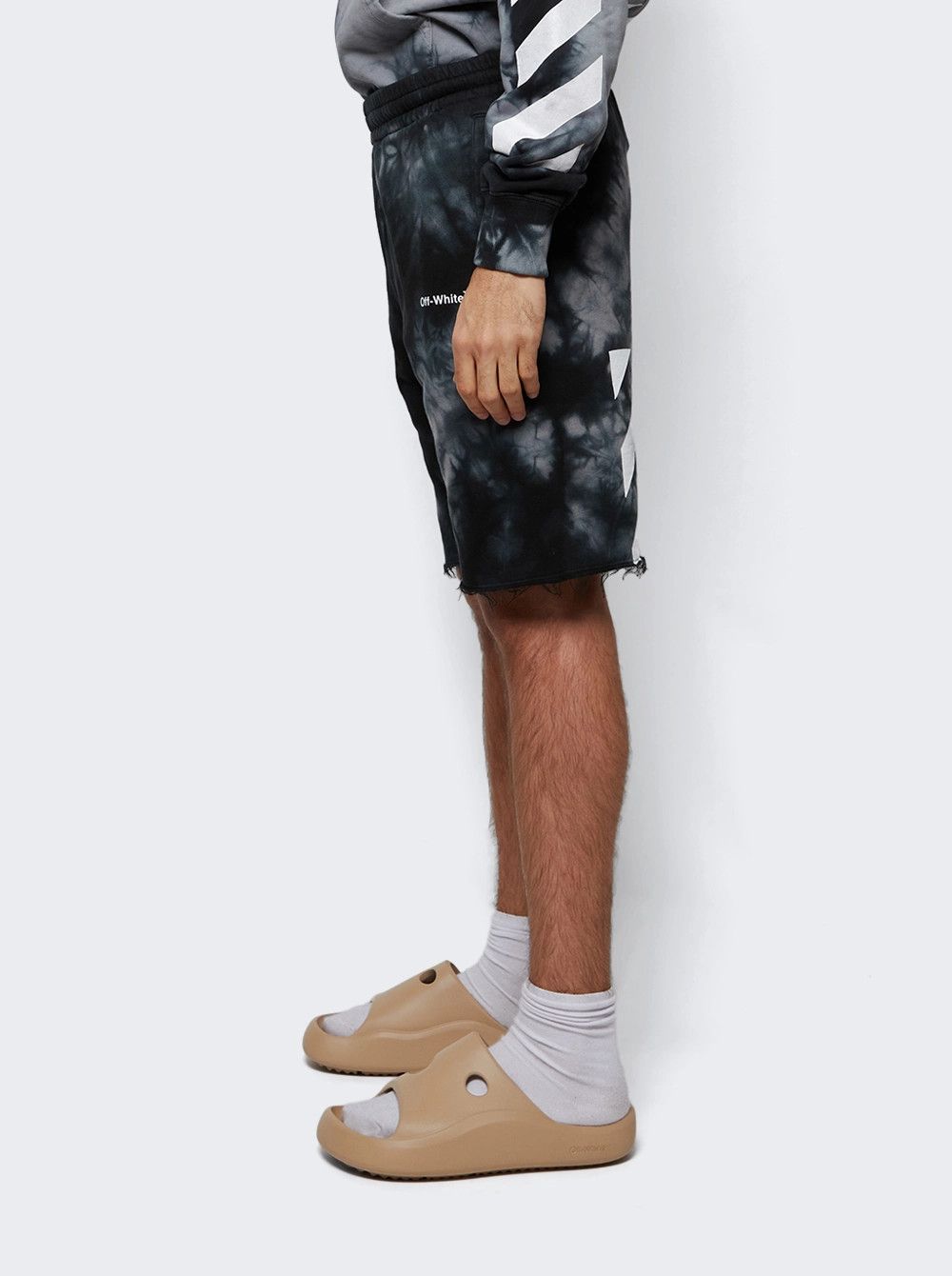 Off-White o1in1s1024 Q:1 / Diag Tie Dye Sweatshorts in Warm Grey Size US 30 / EU 46 - 4 Thumbnail