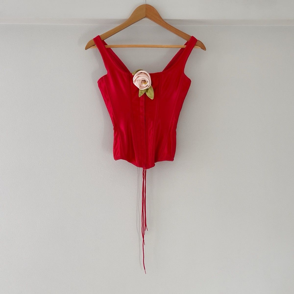 Victoria's Secret Victoria’s Secret Red Satin Lace-Up Corset Top (XS–S) Size S / US 4 / IT 40 - 11 Thumbnail