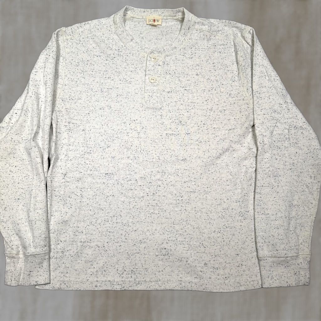 J.Crew J.Crew Shirt Mens Large White Long Sleeve Henley Cotton Jersey Tee T-Shirt Size US L / EU 52-54 / 3 - 1 Thumbnail