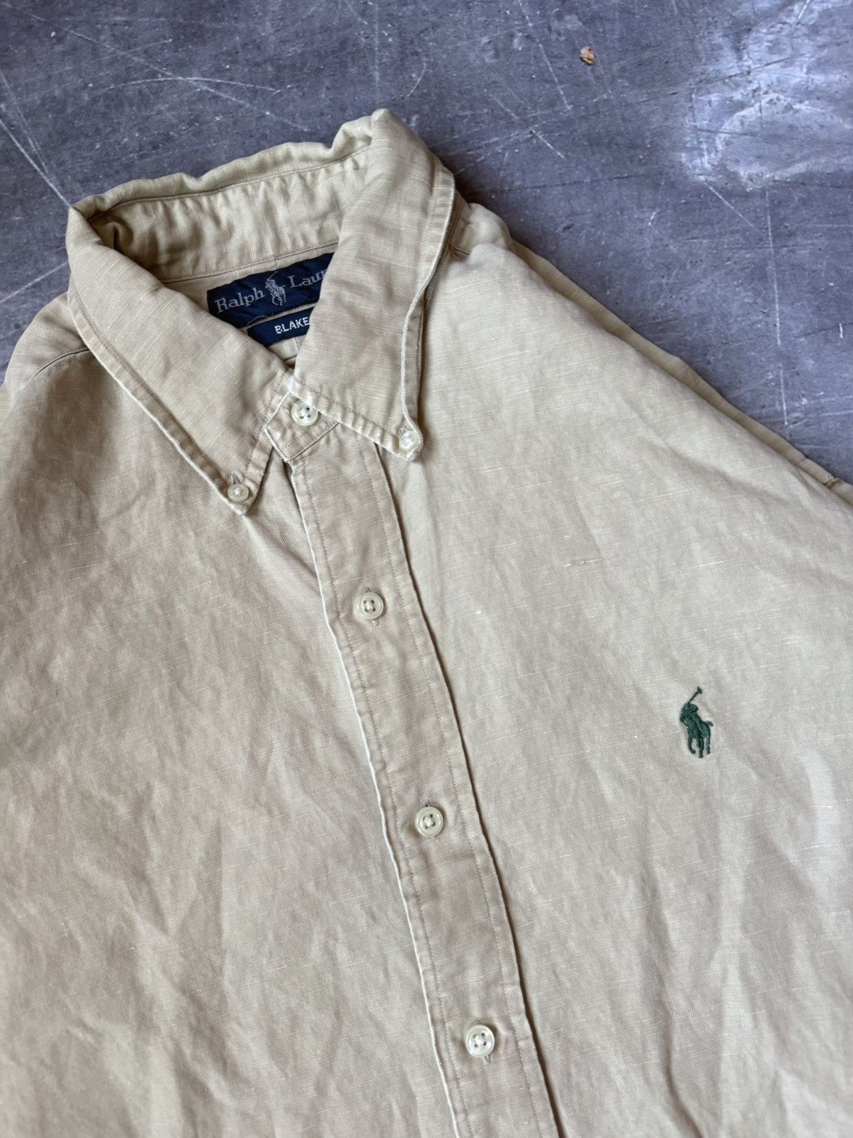 Polo Ralph Lauren Vintage Polo Ralph Lauren Linen Buttondown Shirt (L) Size US L / EU 52-54 / 3 - 4 Thumbnail