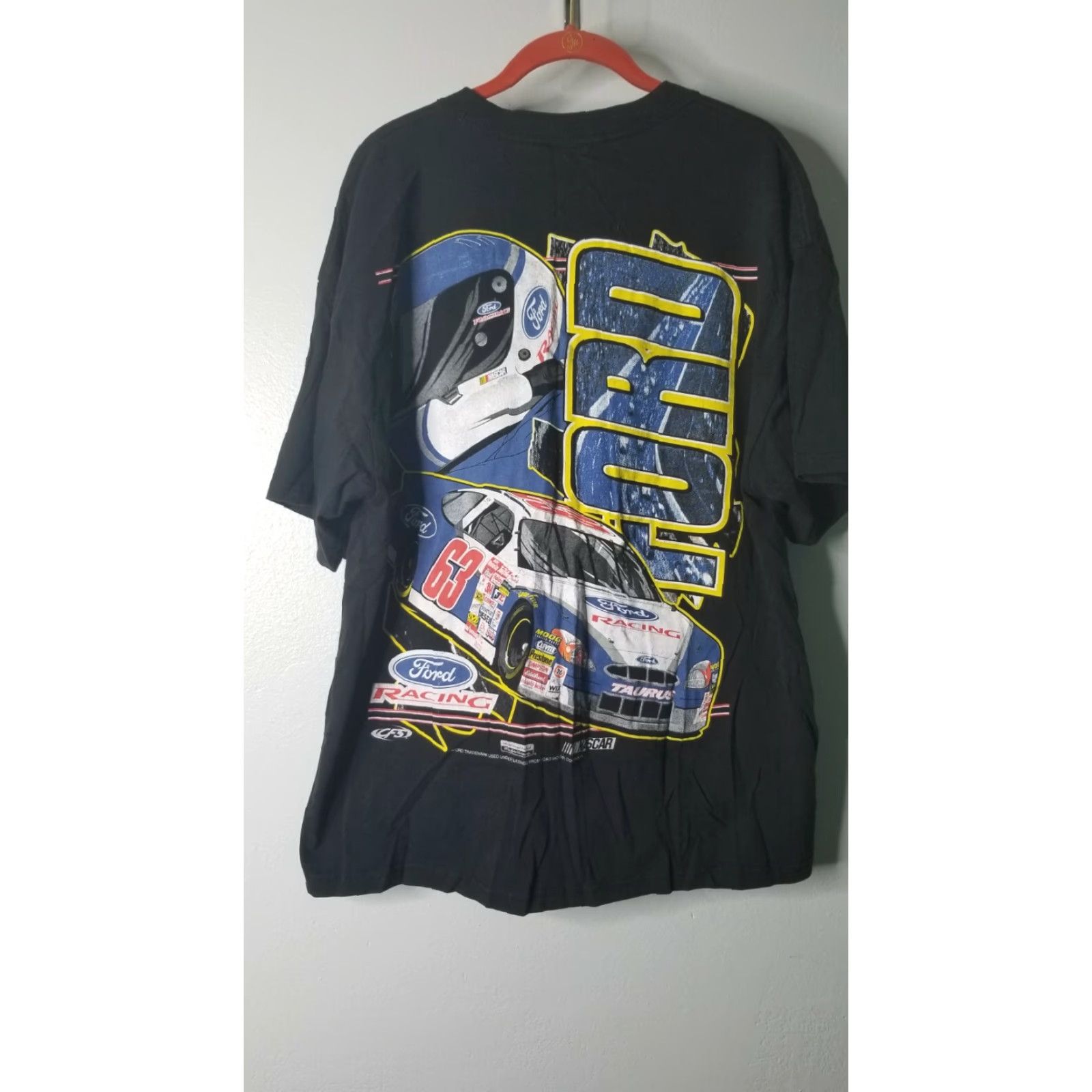 Delta VINTAGE NASCAR Ford Racing #63 T-Shirt Mens XL Black Double-Sided Crew Neck 63 90s Merch Size US XL / EU 56 / 4 - 6 Thumbnail