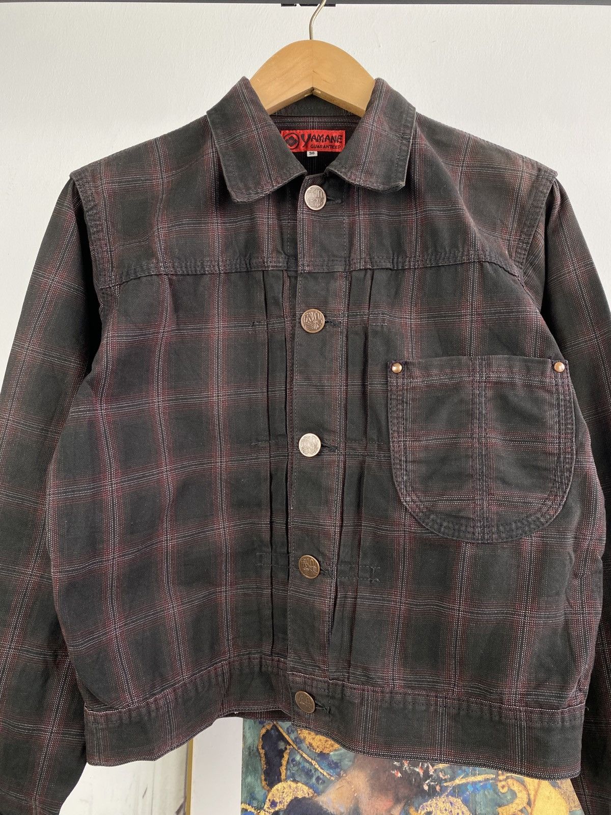 Evisu Yamane by Evisu Exclusive Type 1 Tartan Pattern Denim Jacket Size US XXS / EU 40 - 2 Thumbnail