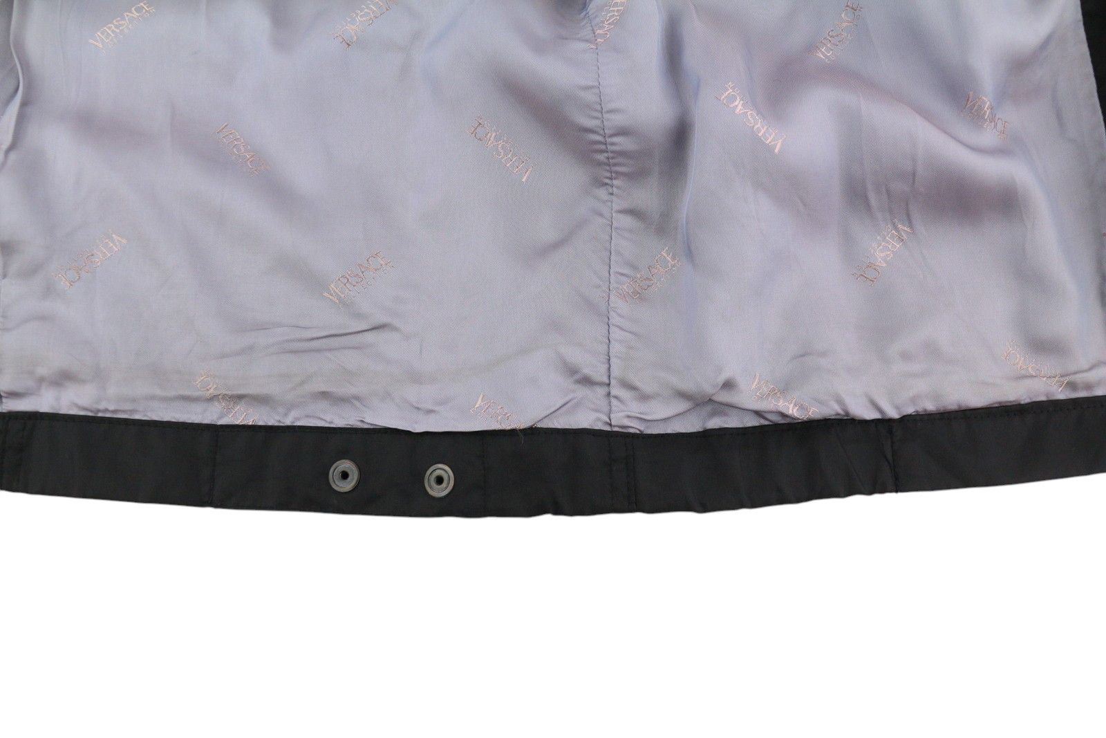 Versace 50 Black High Band Neck Lined Zipper Pockets 86459 Size US M / EU 48-50 / 2 - 12 Thumbnail