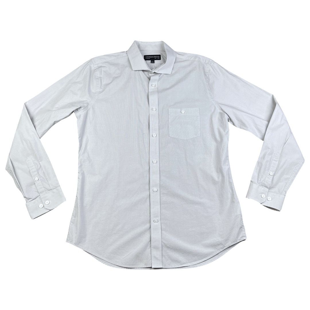 Other Thomas Payne London Button Down Mens LS Light Gray Large EUC Size US L / EU 52-54 / 3 - 2 Thumbnail