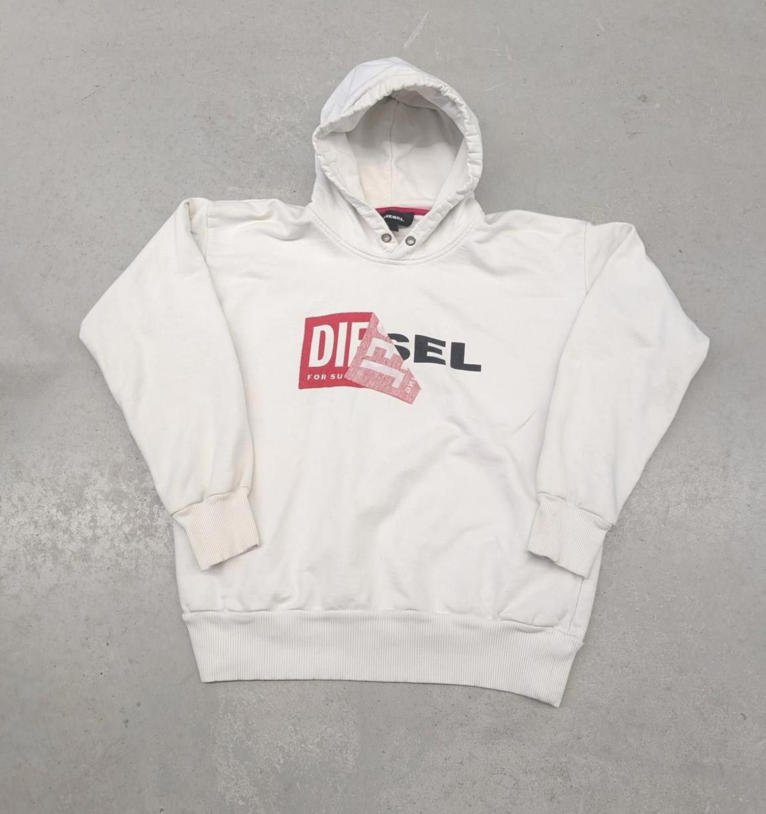 Diesel Y2K Diesel Peeling Box Logo White Hoodie Size US XL / EU 56 / 4 - 1 Thumbnail