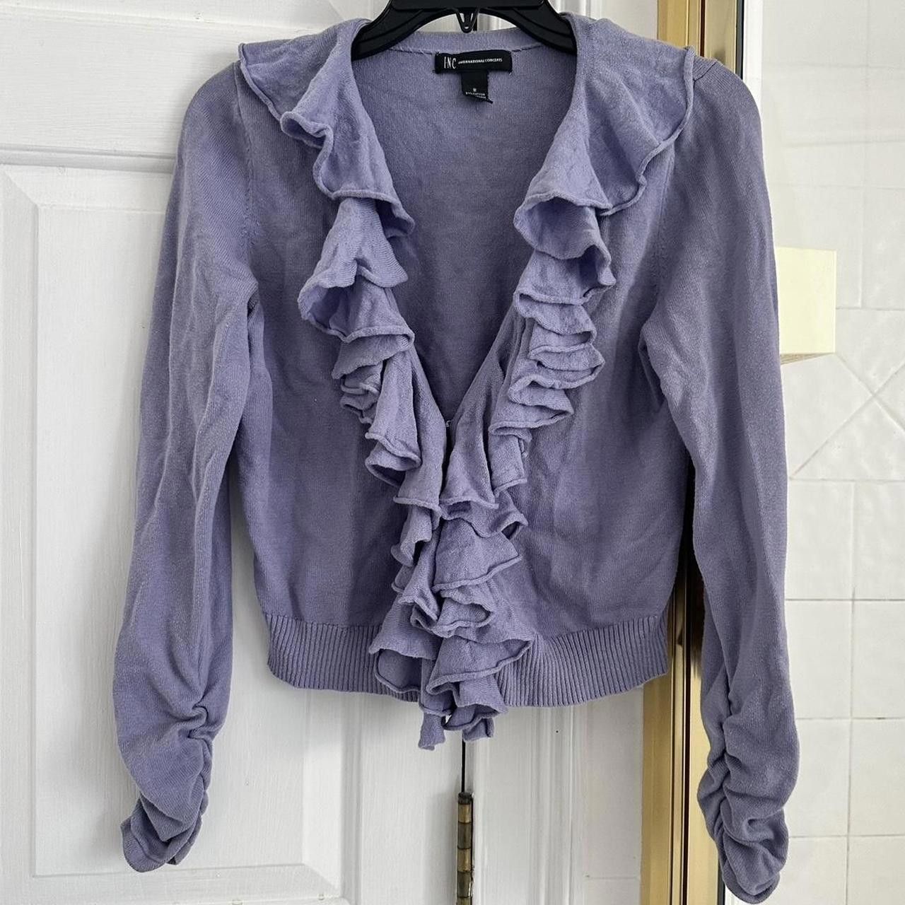 Designer INC International Concepts Women's Purple Cardigan Size M / US 6-8 / IT 42-44 - 1 Thumbnail