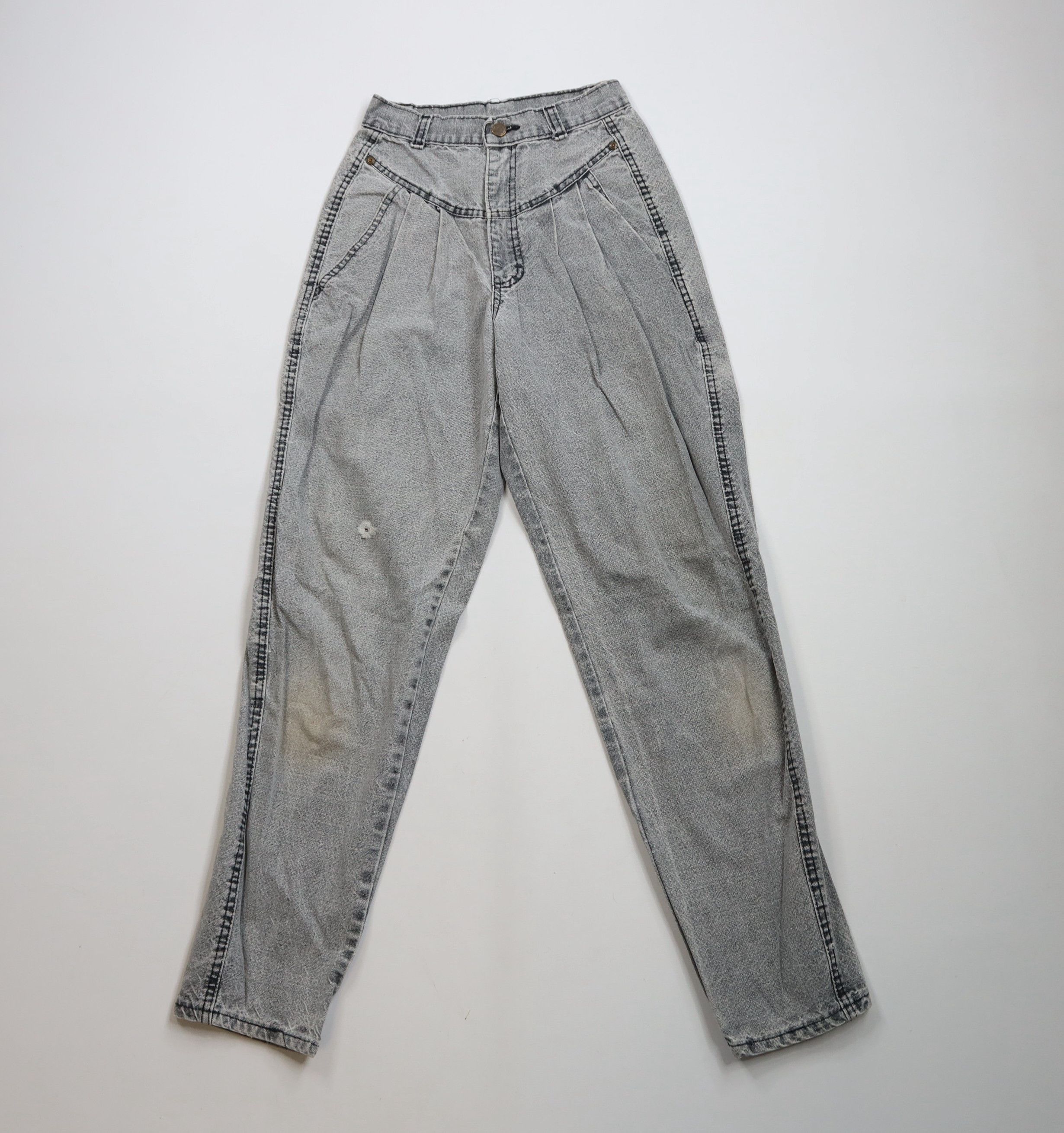 Vintage Vintage 80s 90s Streetwear Pleated Tapered Leg Jeans USA Size 24" / US 00 / IT 34 - 1 Thumbnail