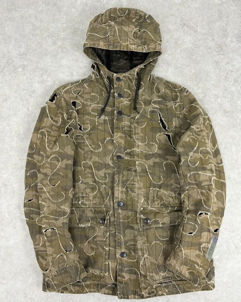 Diesel 2010 Diesel Khaki Jacket Nylon Laser Cut Distressed Size L Size US L / EU 52-54 / 3 - 1 Thumbnail