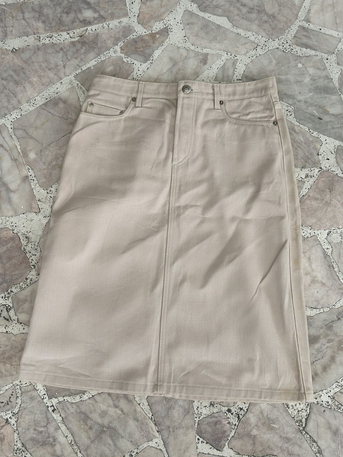 A.P.C. A.P.C Vintage Midi White Skirt Size 30" / US 8 / IT 44 - 1 Thumbnail