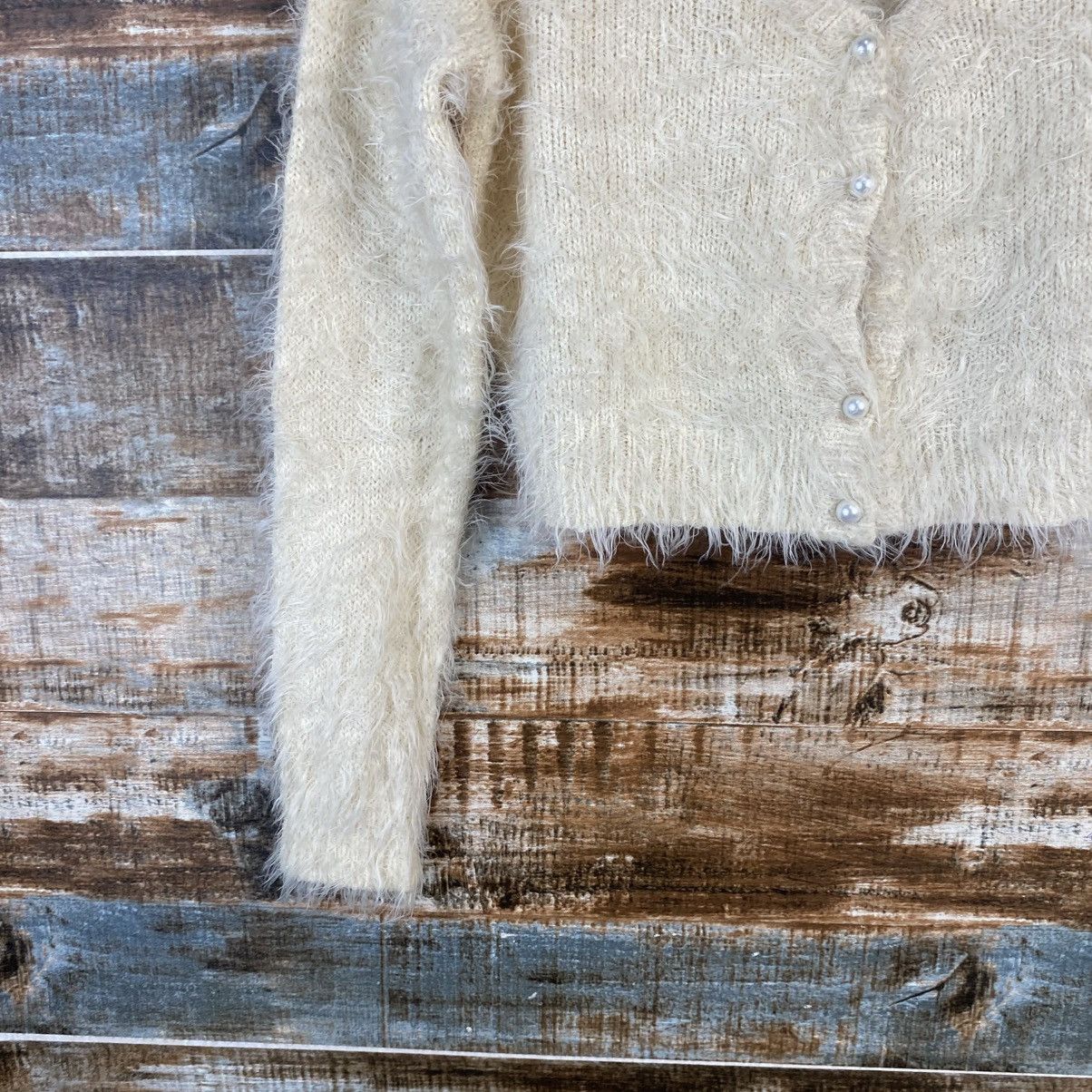 Homespun Knitwear DL Wallamanda White Mohair fur shaggy Knitwear #C1091 Size XS / US 0-2 / IT 36-38 - 5 Thumbnail