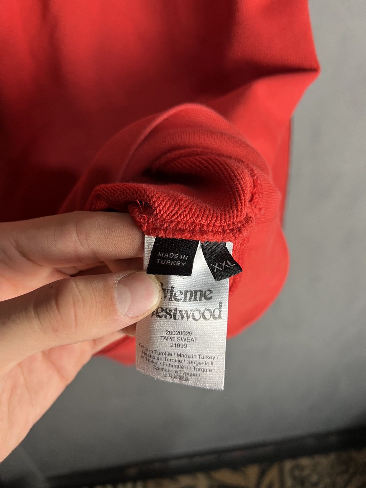 Vivienne Westwood Men's Red Vivienne Westwood Taped Sweatshirt Size US XXL / EU 58 / 5 - 7 Thumbnail