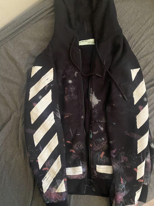 Off-White Zip Up Galaxy Hoodie