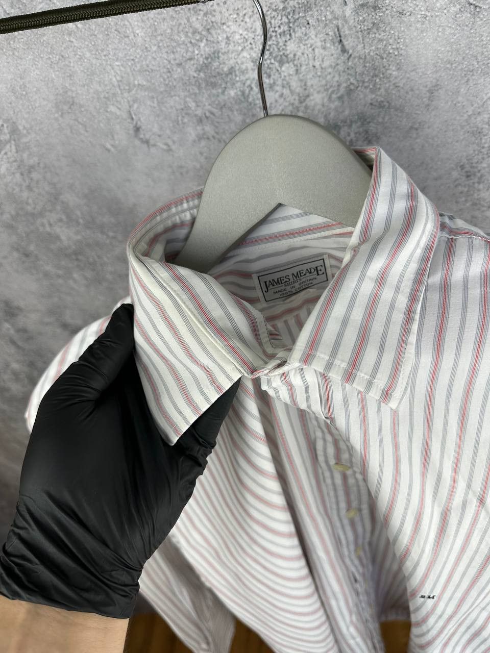 Designer James Meade Striped Dress Shirt LS Button Up Made in Britain Size US XL / EU 56 / 4 - 10 Thumbnail