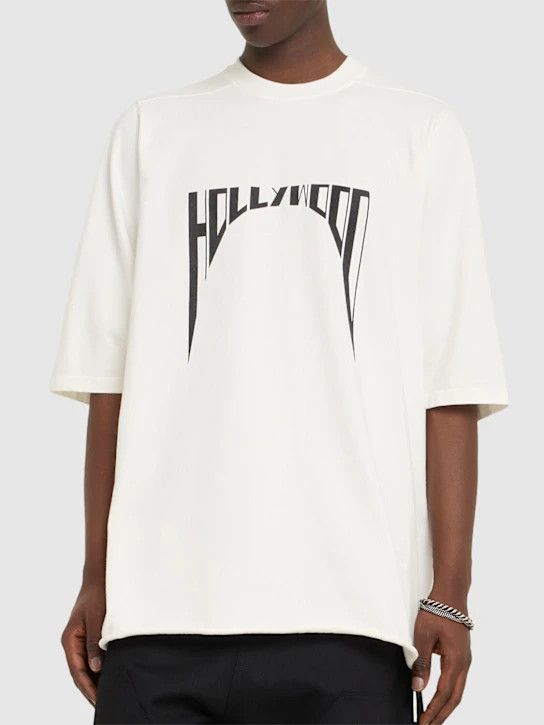 Rick Owens Drkshdw o1lsvrm0425 Hollywood Jumbo T-Shirt in Milk/Black Size US L / EU 52-54 / 3 - 4 Thumbnail
