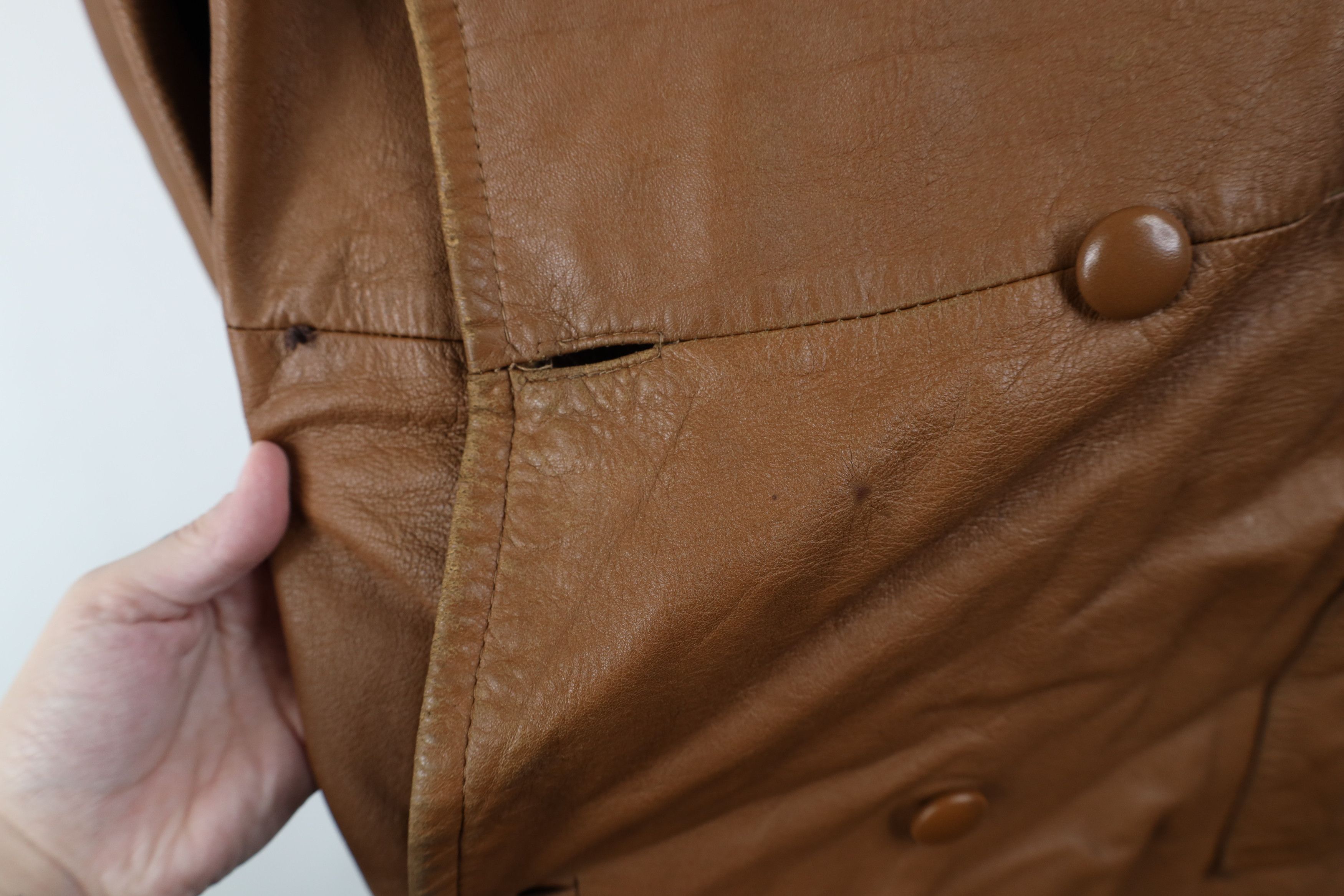 Vintage Vintage 70s Streetwear Breasted Leather Jacket Pimp Brown Size US L / EU 52-54 / 3 - 6 Thumbnail