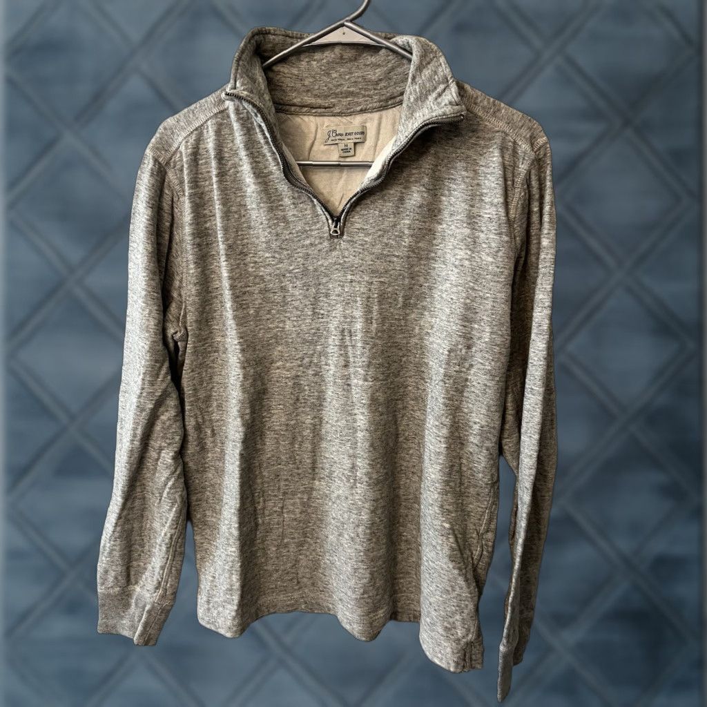 J.Crew VINTAGE J.CREW Sweater Shirt Men Medium Gray Double-knit Half-zip Pullover F8147 Knitted Knit 90s? Mens Size US M / EU 48-50 / 2 - 1 Thumbnail