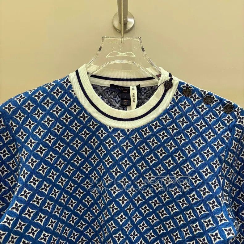 Louis Vuitton Louis Vuitton Blue logo sweater Size L / US 10 / IT 46 - 3 Thumbnail