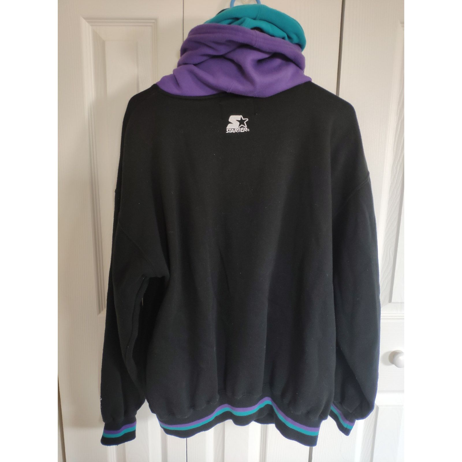Starter 90s Starter Charlotte Hornets Double Hood Pullover LARGE Size US L / EU 52-54 / 3 - 6 Thumbnail