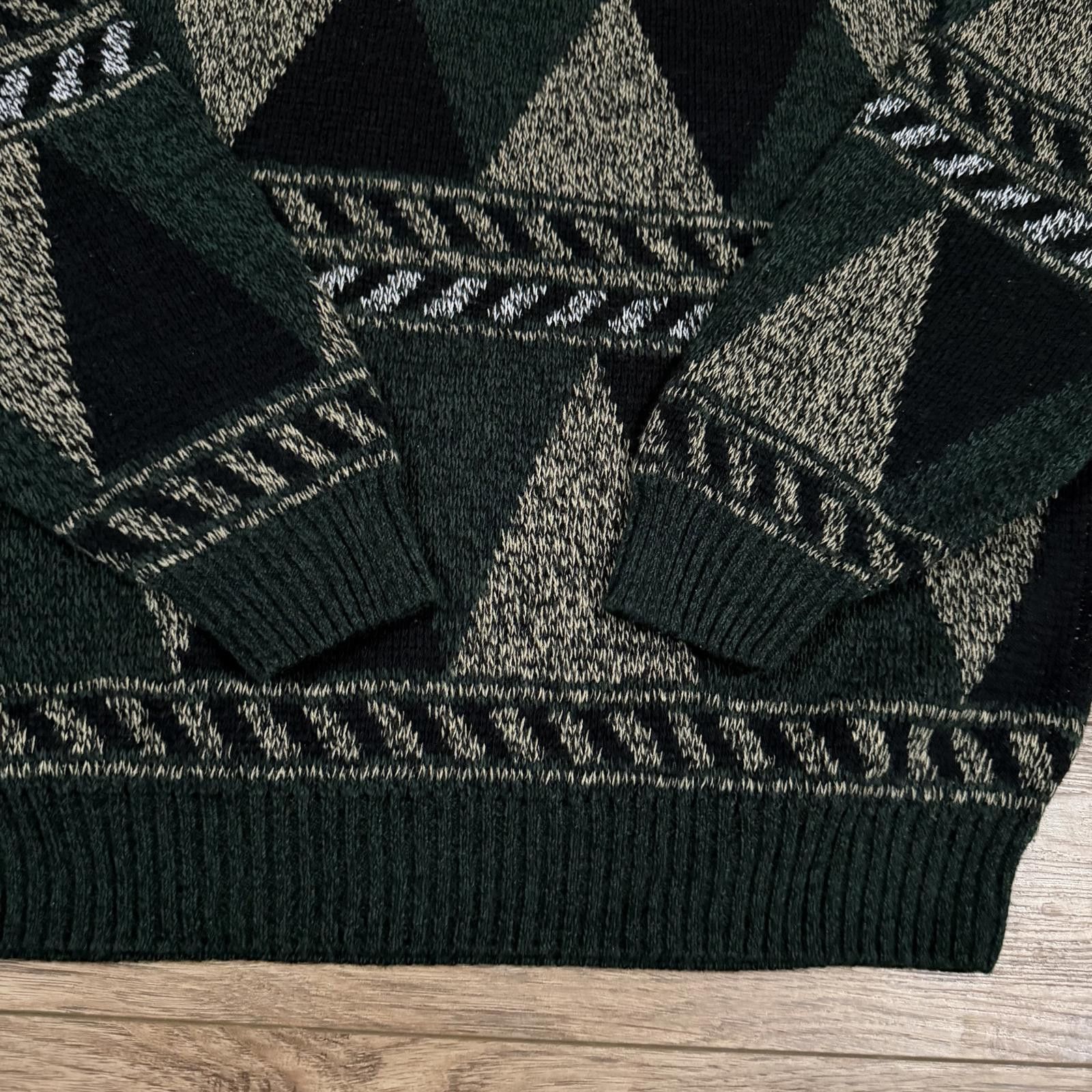 Other Vintage Windridge Geometric Triangle Knit Sweater 80s 90s Size US XL / EU 56 / 4 - 3 Thumbnail
