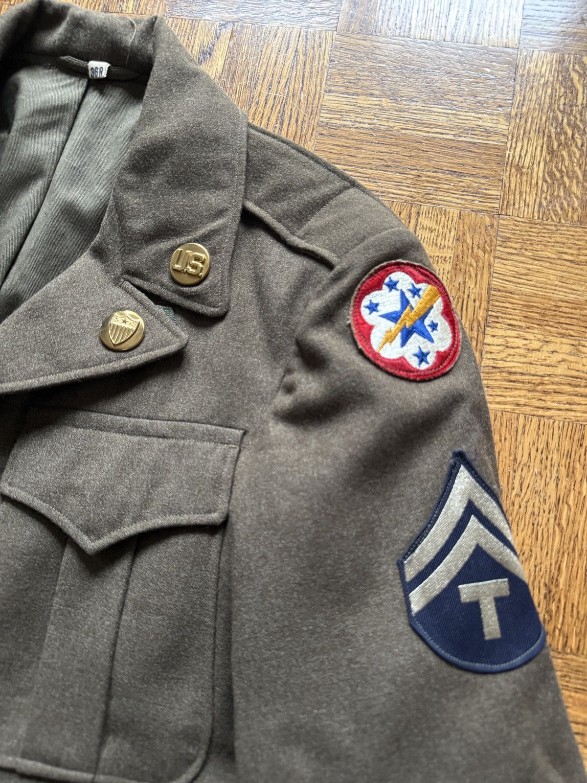 Vintage Vintage 40s WWII US Military Wool Ike Jacket 36R Size US S / EU 44-46 / 1 - 5 Thumbnail