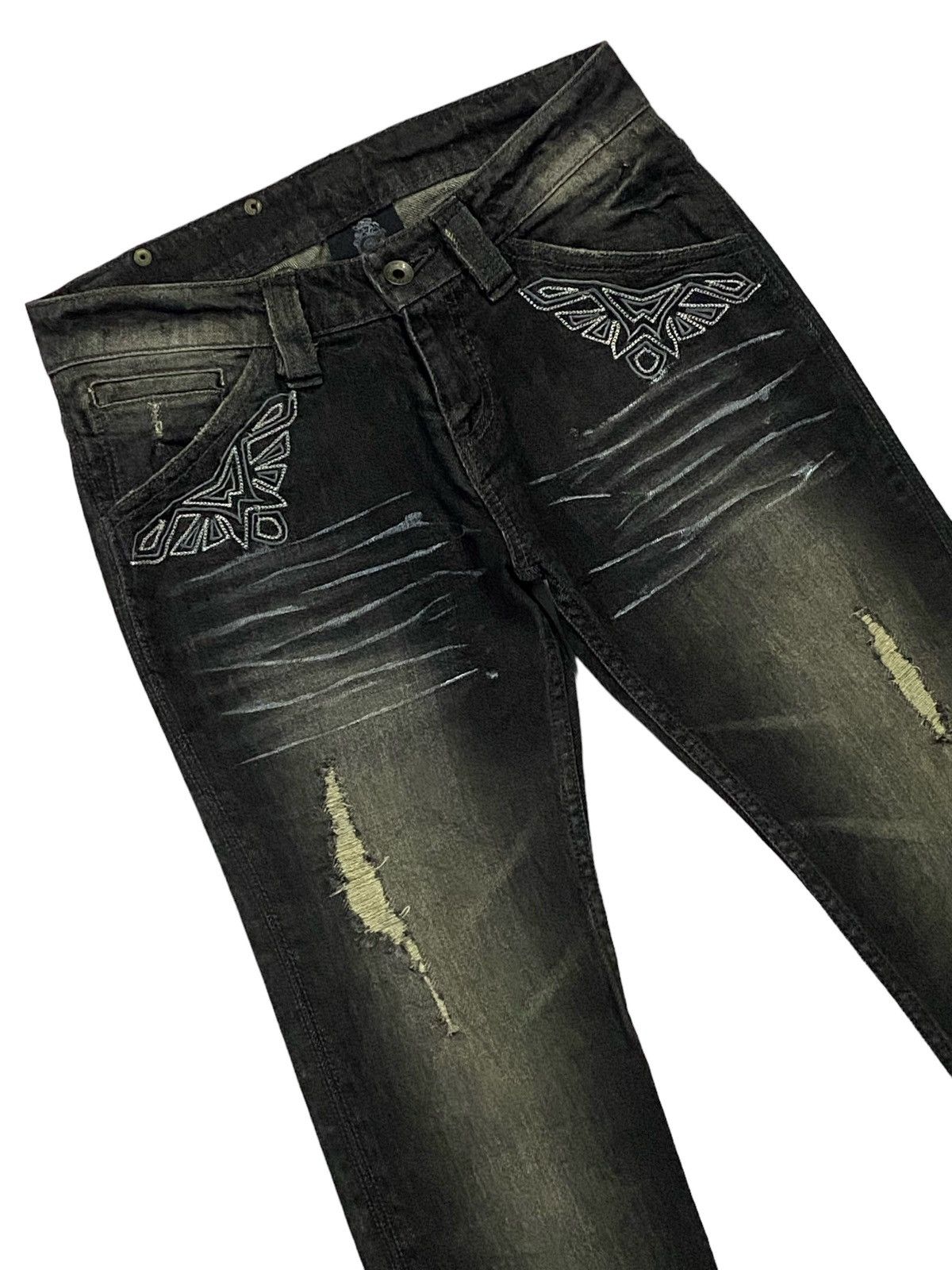semanticdesign Semantic Design Flare Ripped Distressed Jeans Size 28" / US 6 / IT 42 - 15 Thumbnail