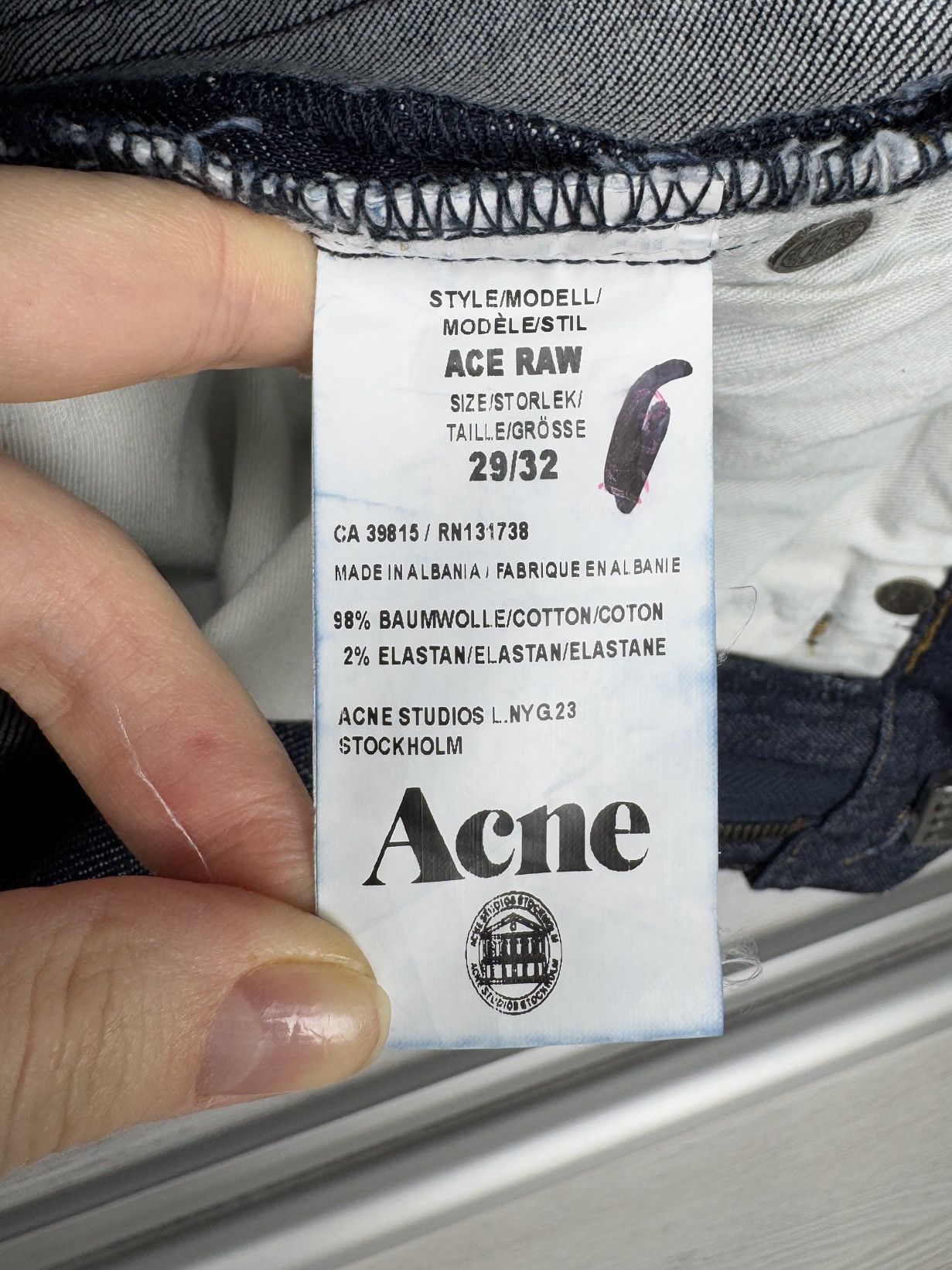 Acne Studios Acne Studios Ace Raw Skinny Fit Denim Jeans Blue Size US 29 - 12 Thumbnail