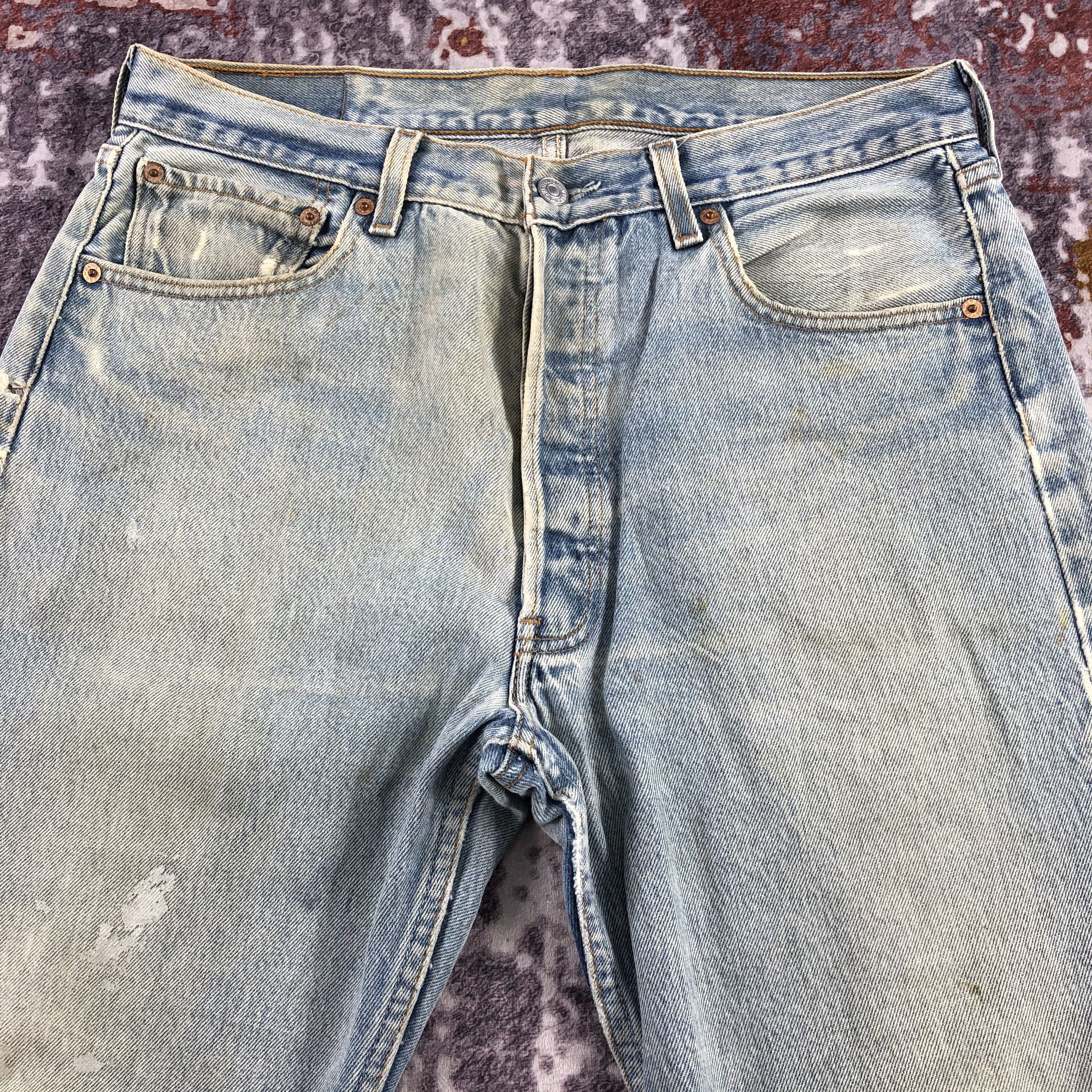 Levi's × Vintage Vintage 90s Light Wash Levis 501 Jeans-JM2761 Size US 33 - 3 Thumbnail